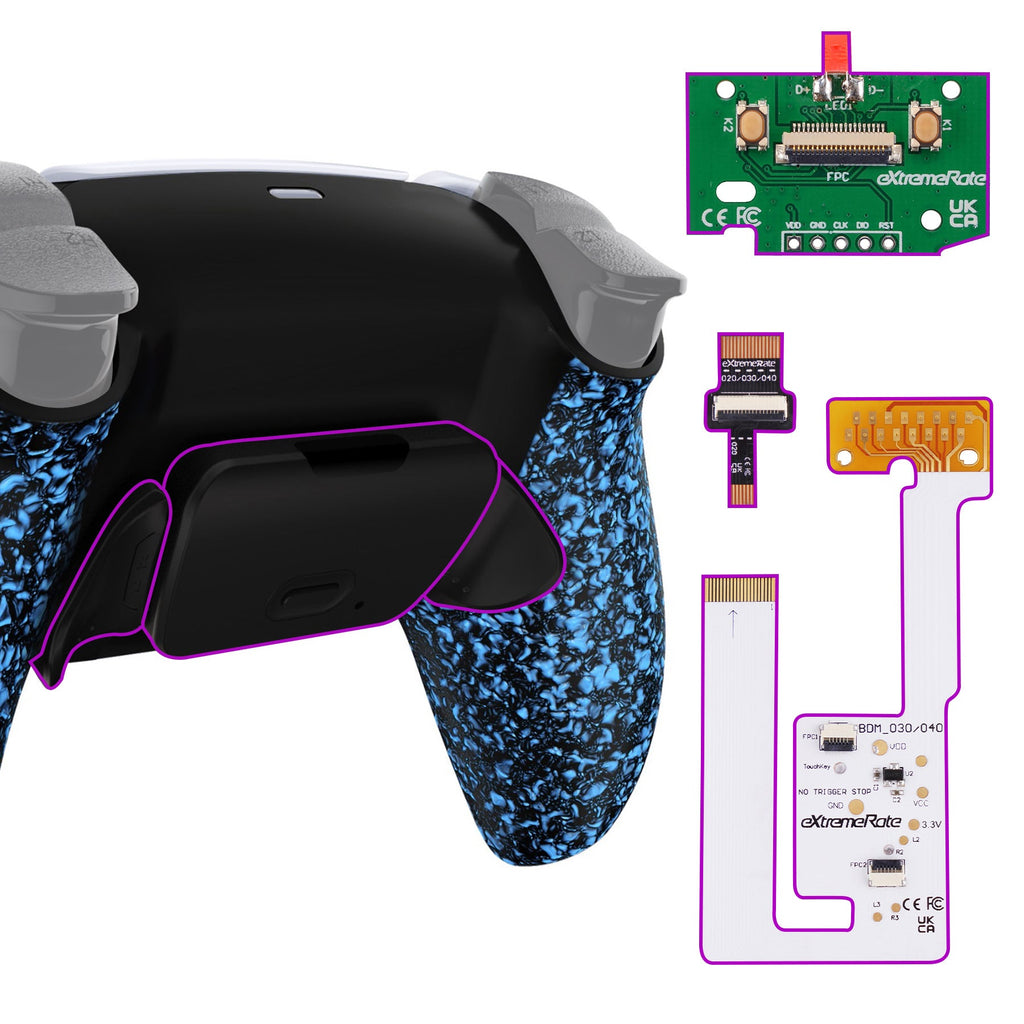 eXtremeRate Remappable RISE V3 Remap Kit for PS5 Controller BDM-030/040/050 - Textured Blue eXtremeRate