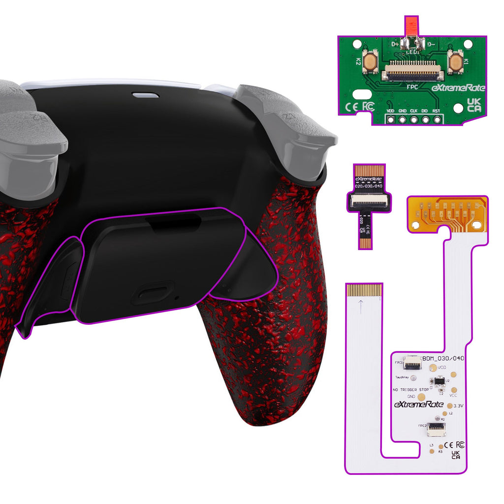 eXtremeRate Remappable RISE V3 Remap Kit for PS5 Controller BDM-030/040/050 - Textured Red eXtremeRate