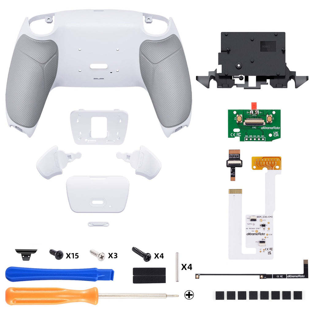 eXtremeRate Remappable RISE V4 Remap Kit for PS5 Controller BDM-030/040/050/060 - Rubberized White eXtremeRate