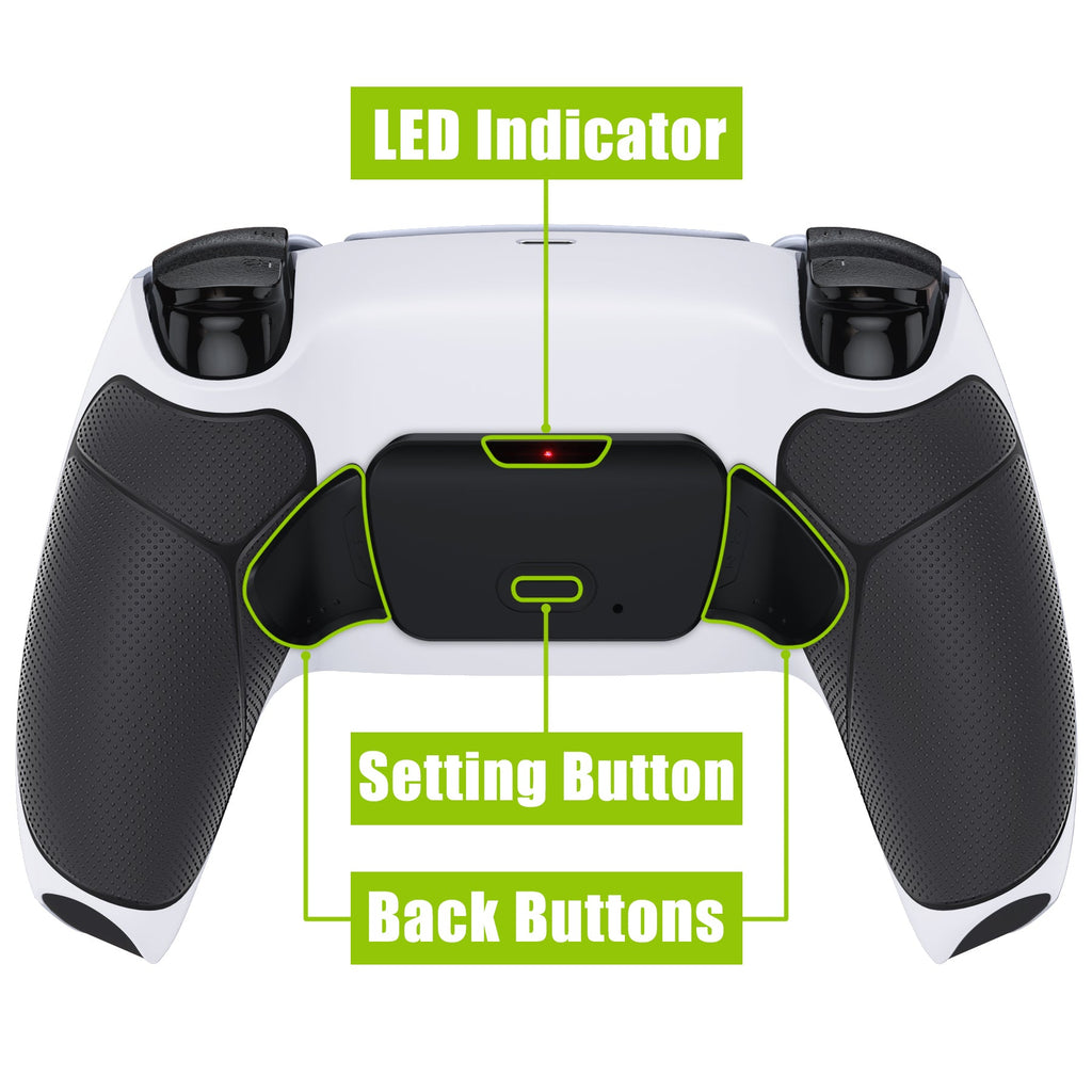 eXtremeRate Remappable RISE V4 Remap Kit for PS5 Controller BDM-030/040/050/060 - Rubberized White Black- Black eXtremeRate