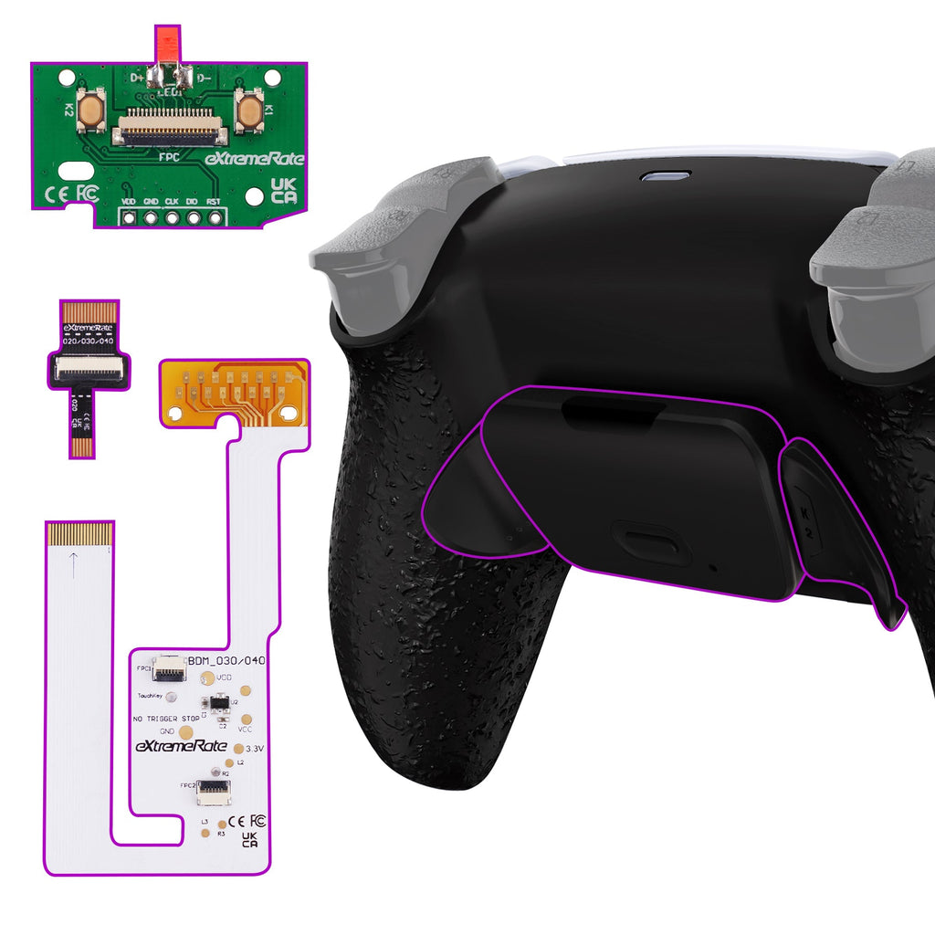 eXtremeRate Remappable RISE V4 Remap Kit for PS5 Controller BDM-030/040/050/060 - Textured Black eXtremeRate