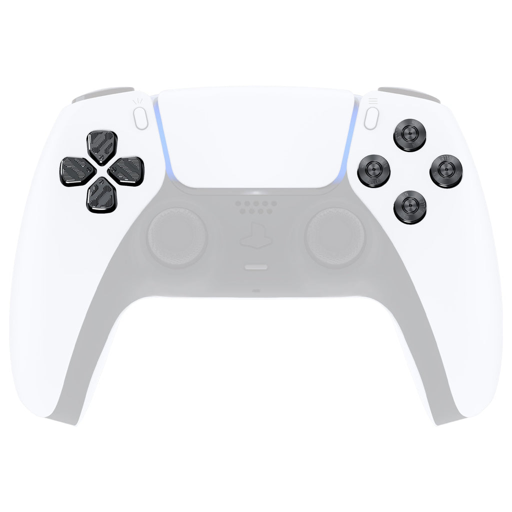 eXtremeRate Replacement Aluminum Metal Dpad ABXY Buttons for PS5 Controller - Black eXtremeRate