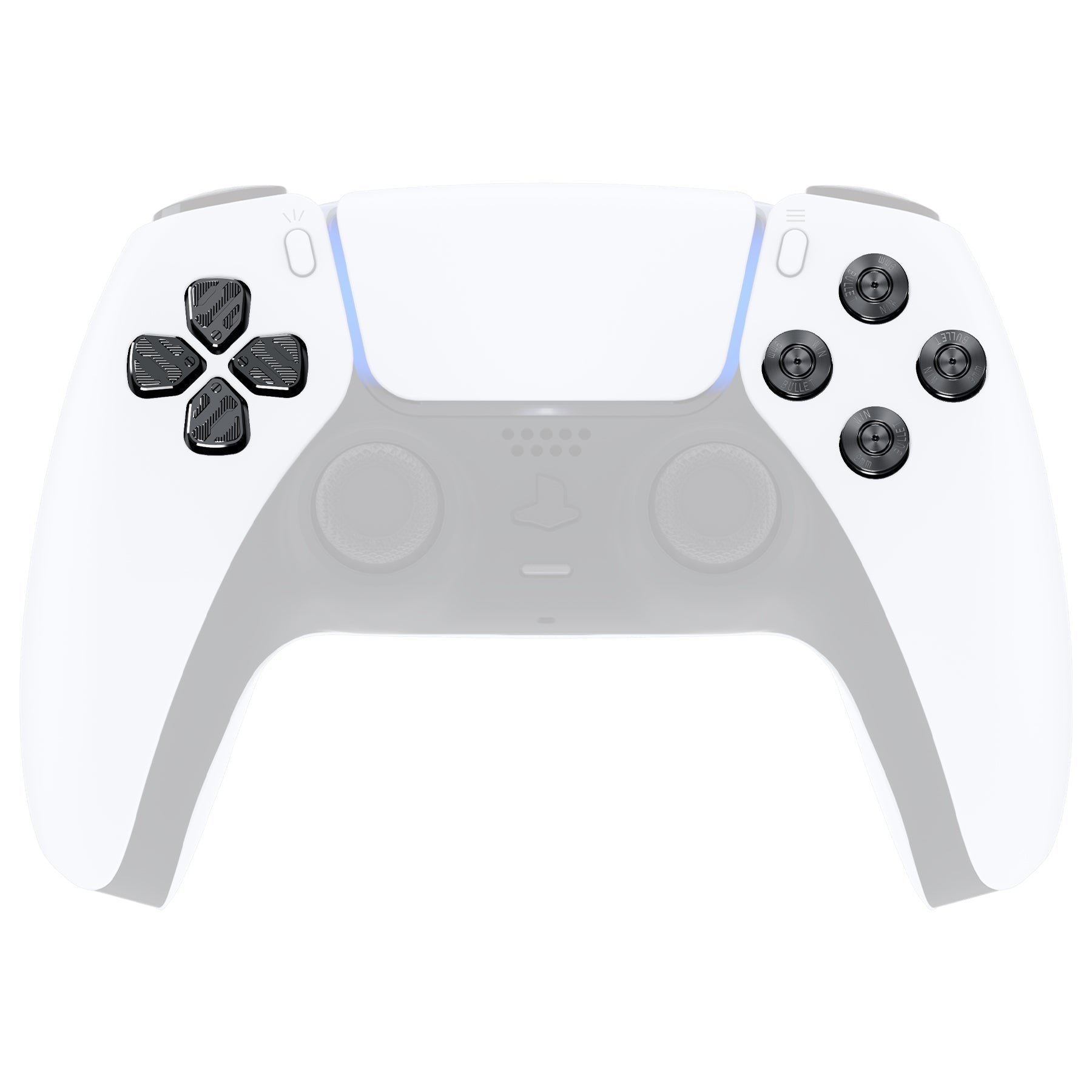 eXtremeRate Replacement Aluminum Metal Dpad ABXY Buttons for PS5 Controller - Black eXtremeRate
