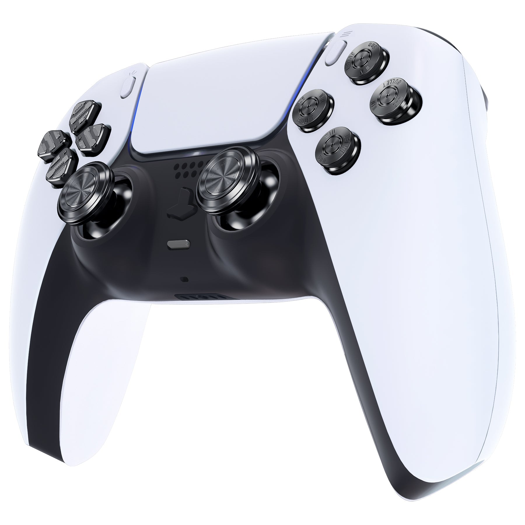 eXtremeRate Replacement Aluminum Metal Thumbsticks Dpad ABXY Buttons for PS5 Controller - Black eXtremeRate