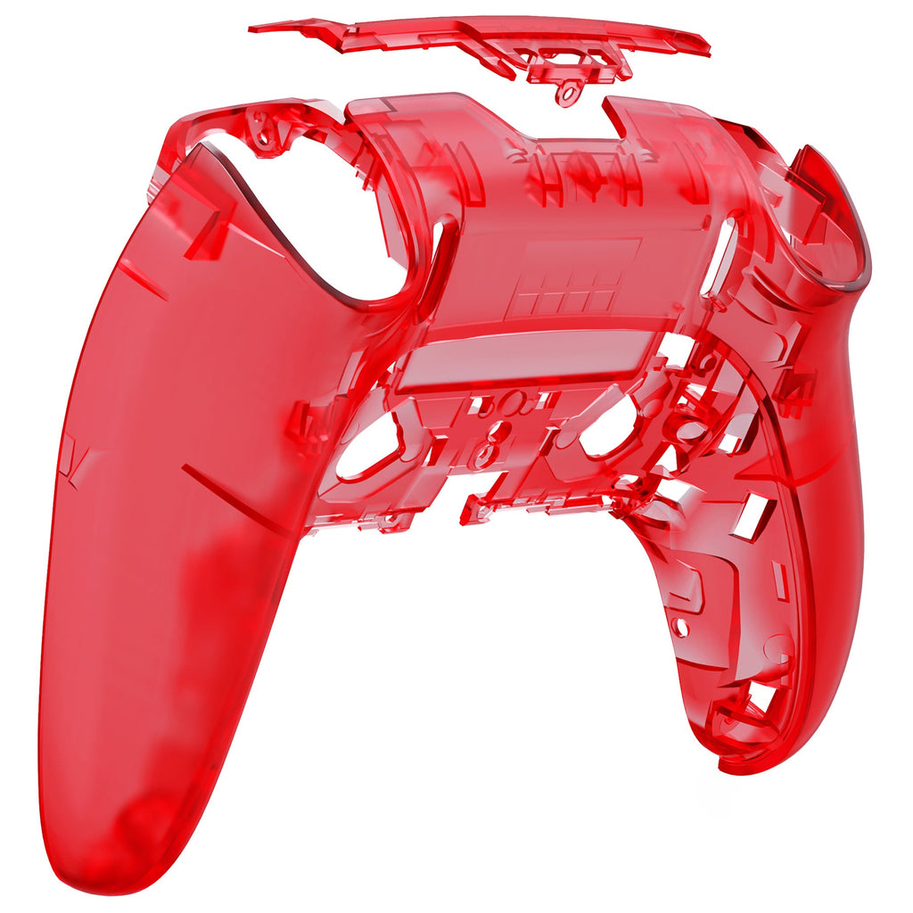 eXtremeRate Replacement Back Housing Bottom Shell Compatible with PS5 Edge Controller - Clear Red eXtremeRate