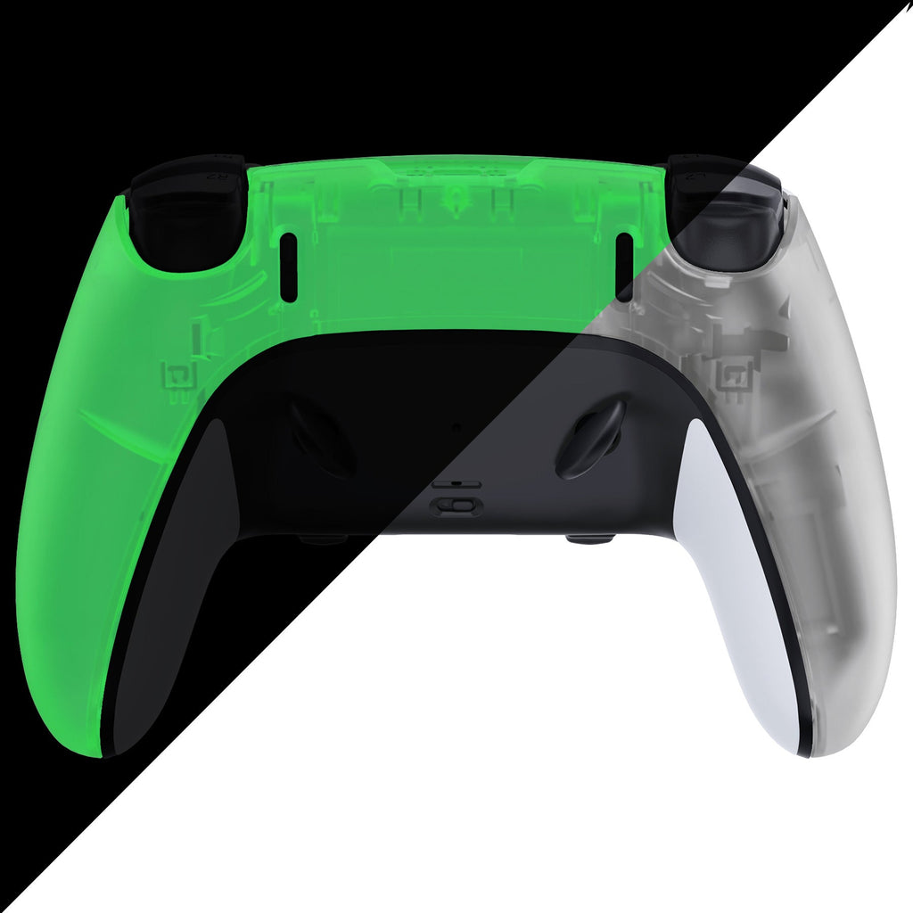 eXtremeRate Replacement Back Housing Bottom Shell Compatible with PS5 Edge Controller - Glow in Dark - Green eXtremeRate