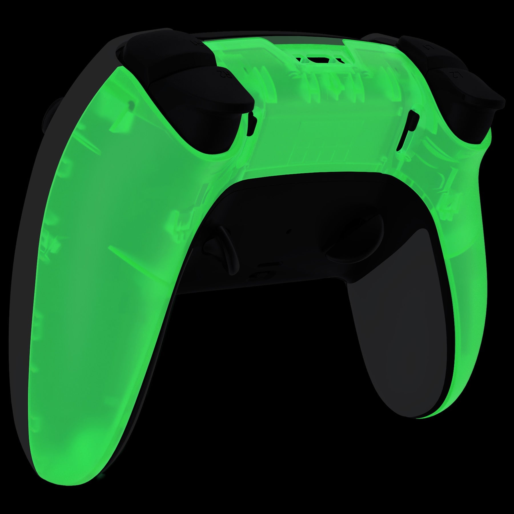 eXtremeRate Replacement Back Housing Bottom Shell Compatible with PS5 Edge Controller - Glow in Dark - Green eXtremeRate