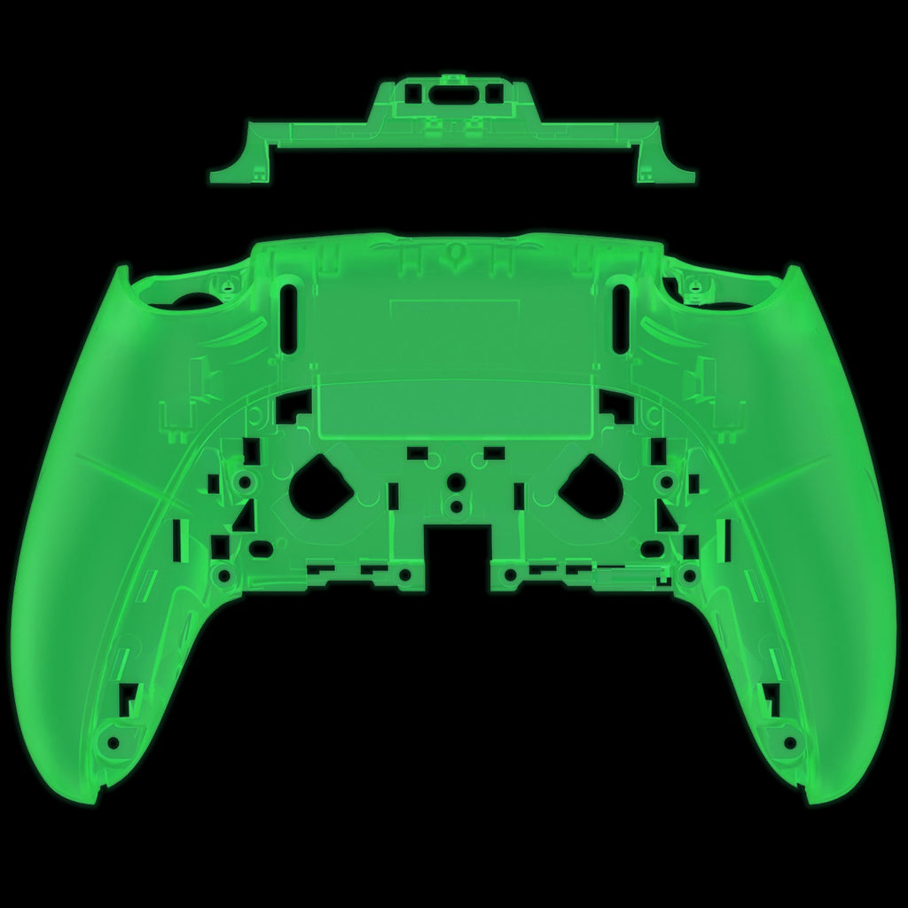 eXtremeRate Replacement Back Housing Bottom Shell Compatible with PS5 Edge Controller - Glow in Dark - Green eXtremeRate