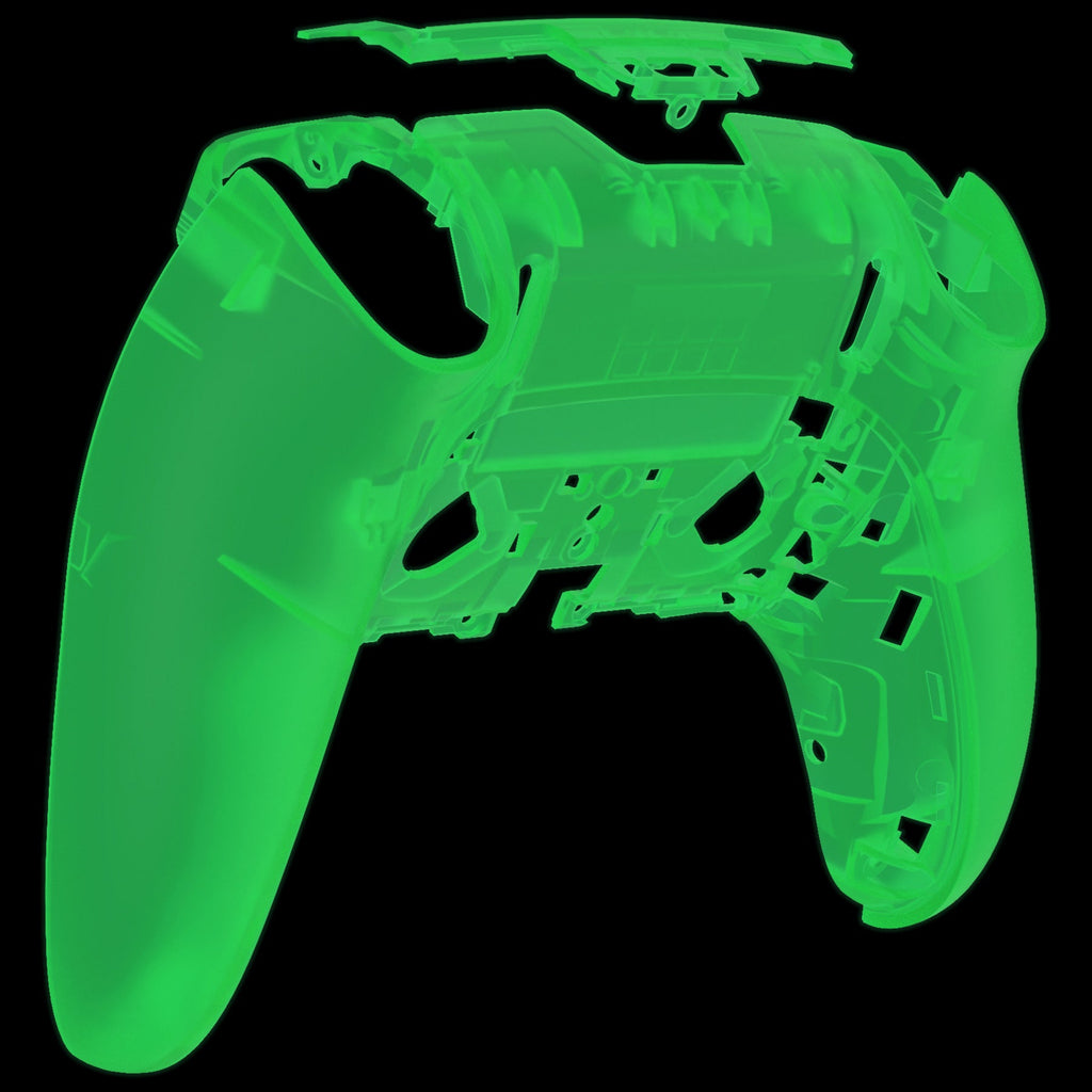eXtremeRate Replacement Back Housing Bottom Shell Compatible with PS5 Edge Controller - Glow in Dark - Green eXtremeRate