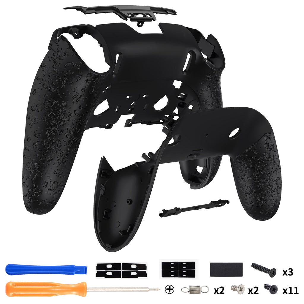 eXtremeRate Replacement Back Housing Bottom Shell & Clip Shell Compatible with PS5 Edge Controller -  Textured Black eXtremeRate