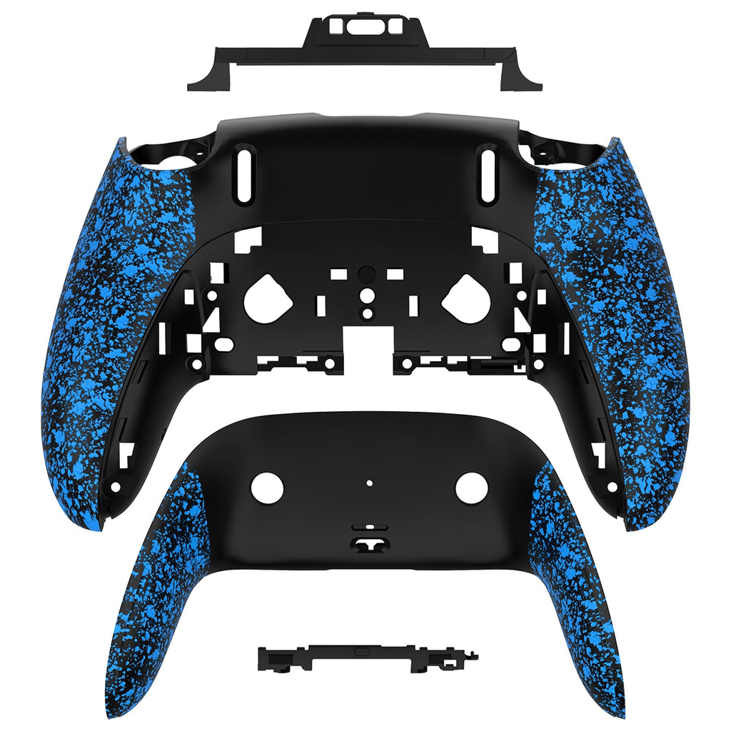 eXtremeRate Replacement Back Housing Bottom Shell & Clip Shell Compatible with PS5 Edge Controller -  Textured Blue eXtremeRate