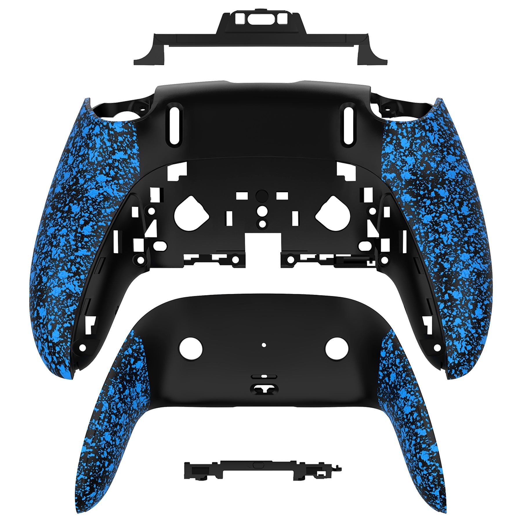 eXtremeRate Replacement Back Housing Bottom Shell & Clip Shell Compatible with PS5 Edge Controller -  Textured Blue eXtremeRate