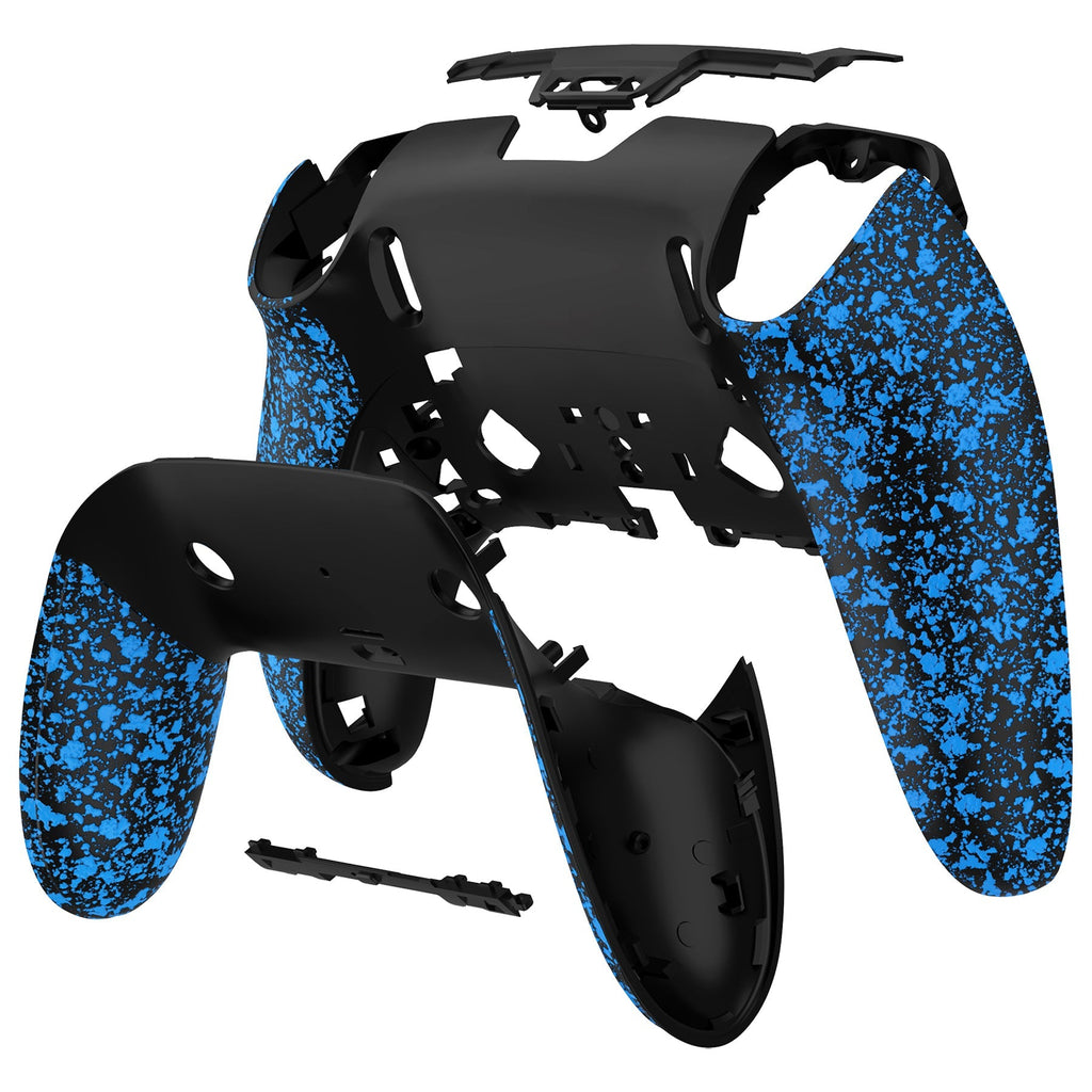 eXtremeRate Replacement Back Housing Bottom Shell & Clip Shell Compatible with PS5 Edge Controller -  Textured Blue eXtremeRate