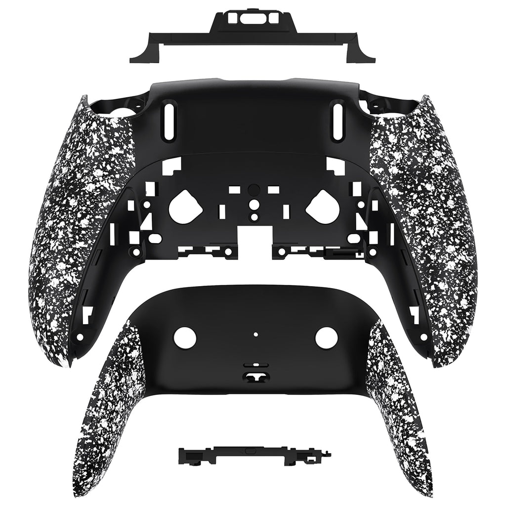 eXtremeRate Replacement Back Housing Bottom Shell & Clip Shell Compatible with PS5 Edge Controller -  Textured White eXtremeRate
