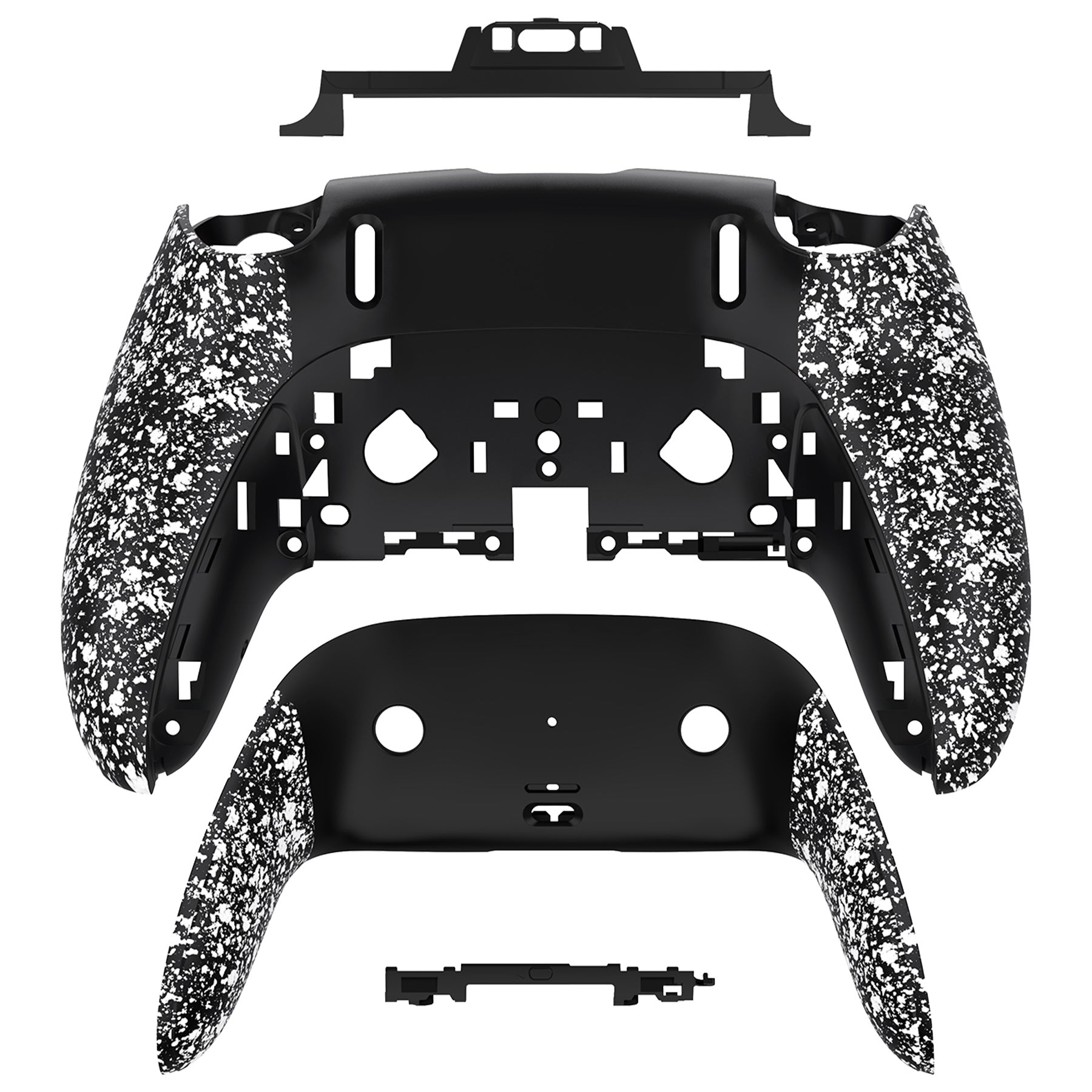 eXtremeRate Replacement Back Housing Bottom Shell & Clip Shell Compatible with PS5 Edge Controller -  Textured White eXtremeRate