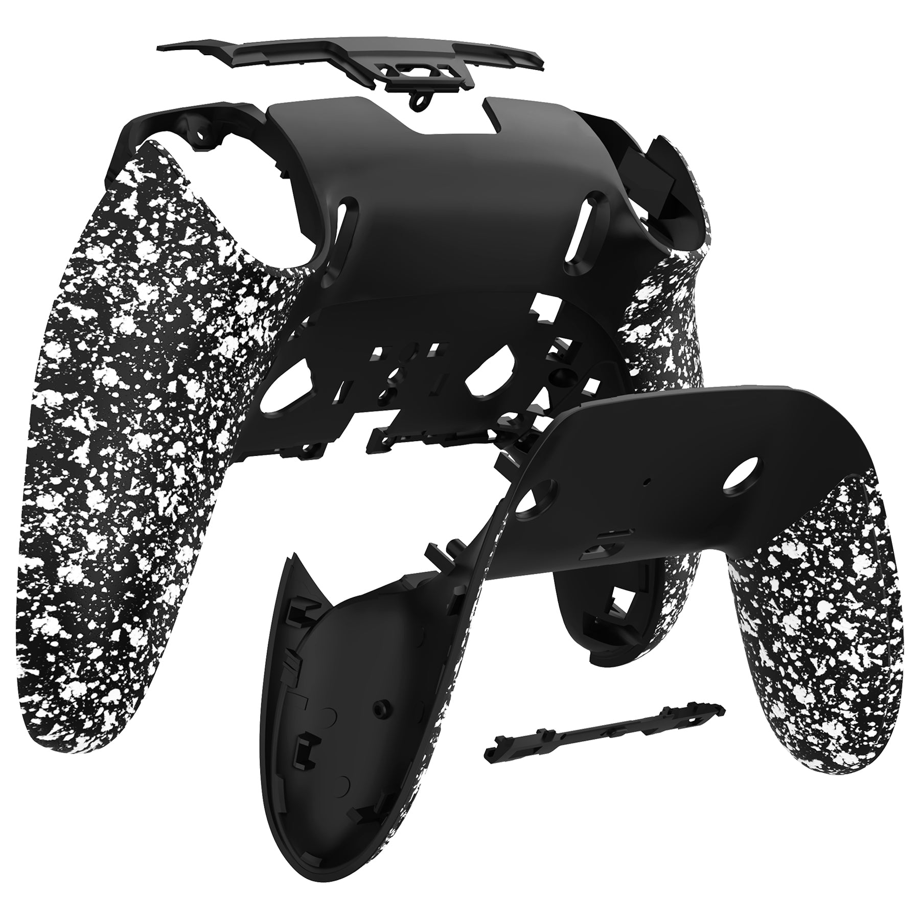 eXtremeRate Replacement Back Housing Bottom Shell & Clip Shell Compatible with PS5 Edge Controller -  Textured White eXtremeRate