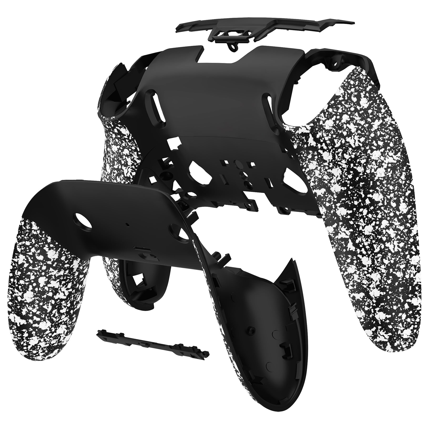 eXtremeRate Replacement Back Housing Bottom Shell & Clip Shell Compatible with PS5 Edge Controller -  Textured White eXtremeRate