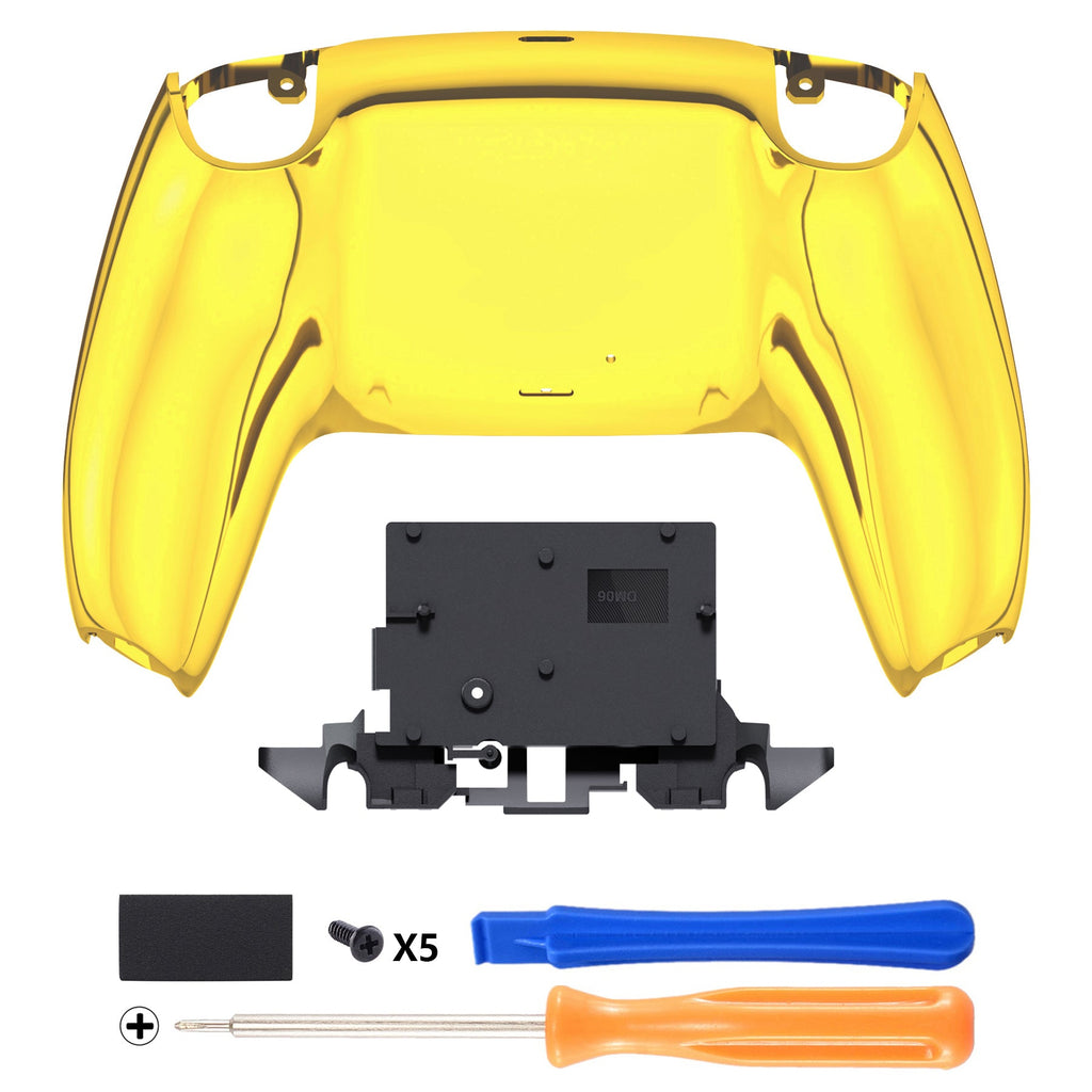 eXtremeRate Replacement Back Housing Bottom Shell for PS5 Controller BDM-010/020/030/040/050/060 - Chrome Gold eXtremeRate