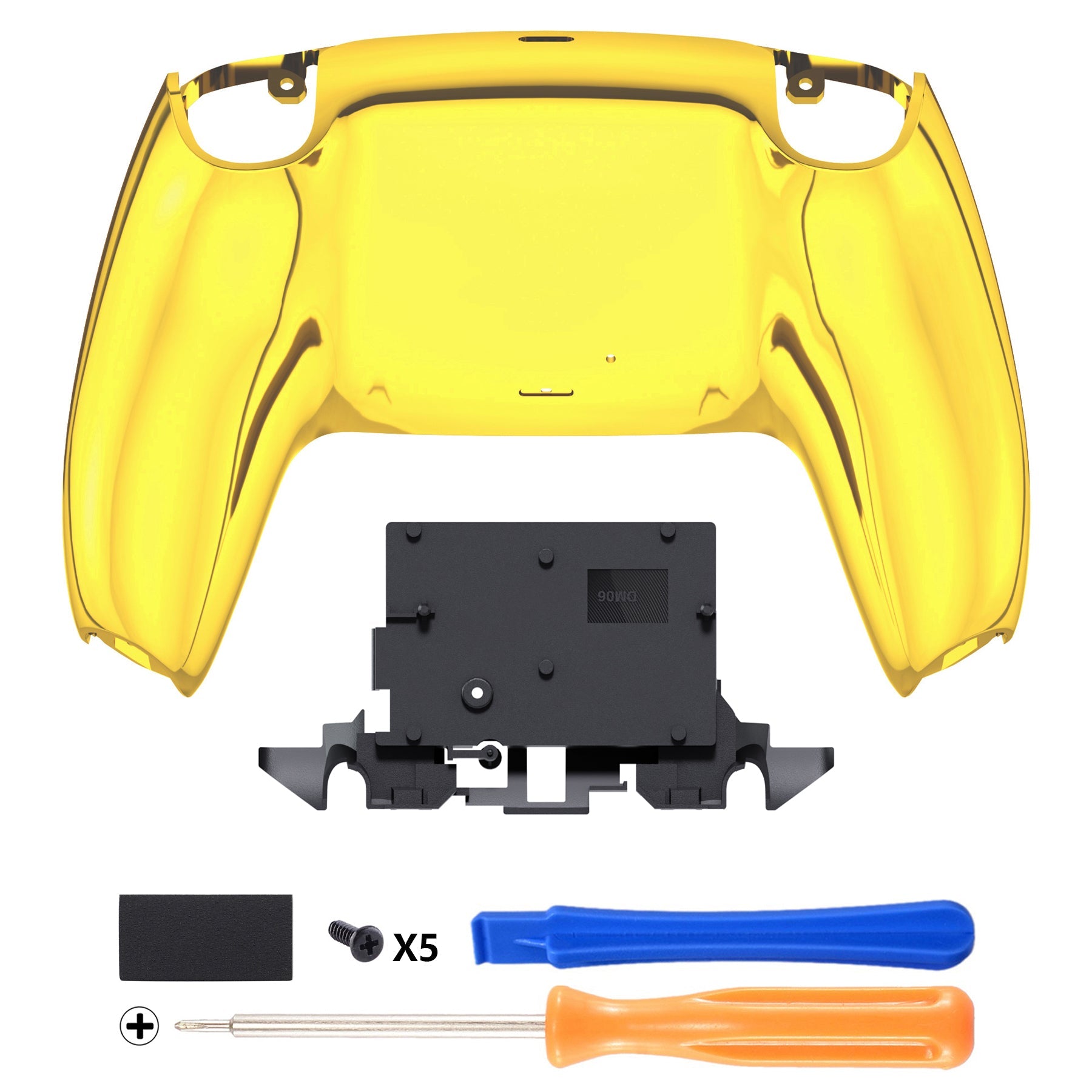 eXtremeRate Replacement Back Housing Bottom Shell for PS5 Controller BDM-010/020/030/040/050/060 - Chrome Gold eXtremeRate