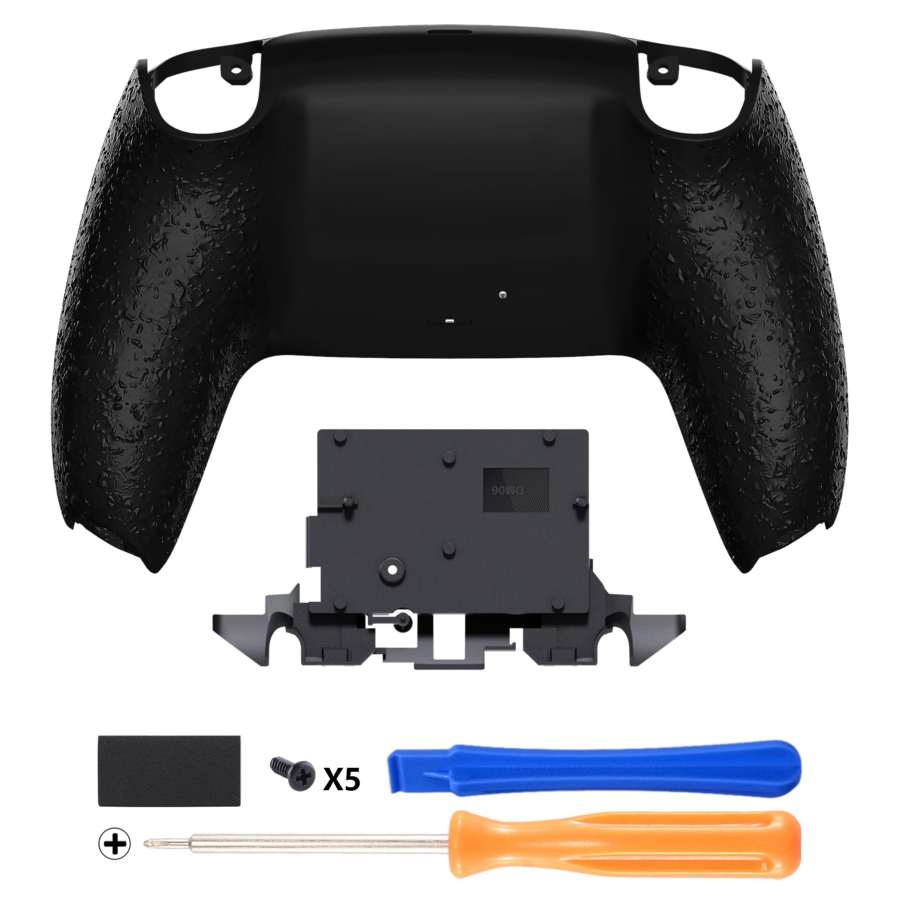 eXtremeRate Replacement Back Housing Bottom Shell for PS5 Controller BDM-010/020/030/040/050/060 - Textured Black eXtremeRate