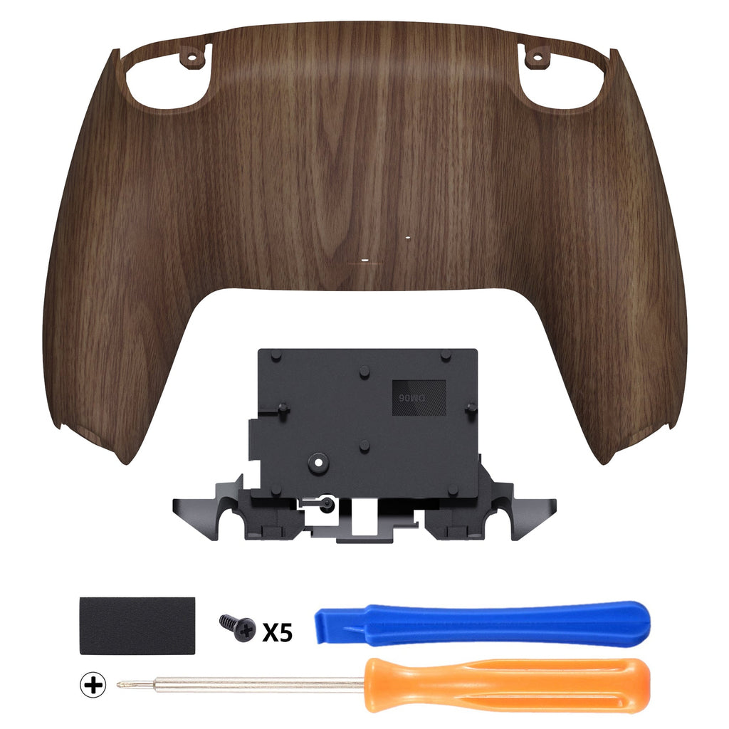 eXtremeRate Replacement Back Housing Bottom Shell for PS5 Controller BDM-010/020/030/040/050/060 - Wood Grain eXtremeRate
