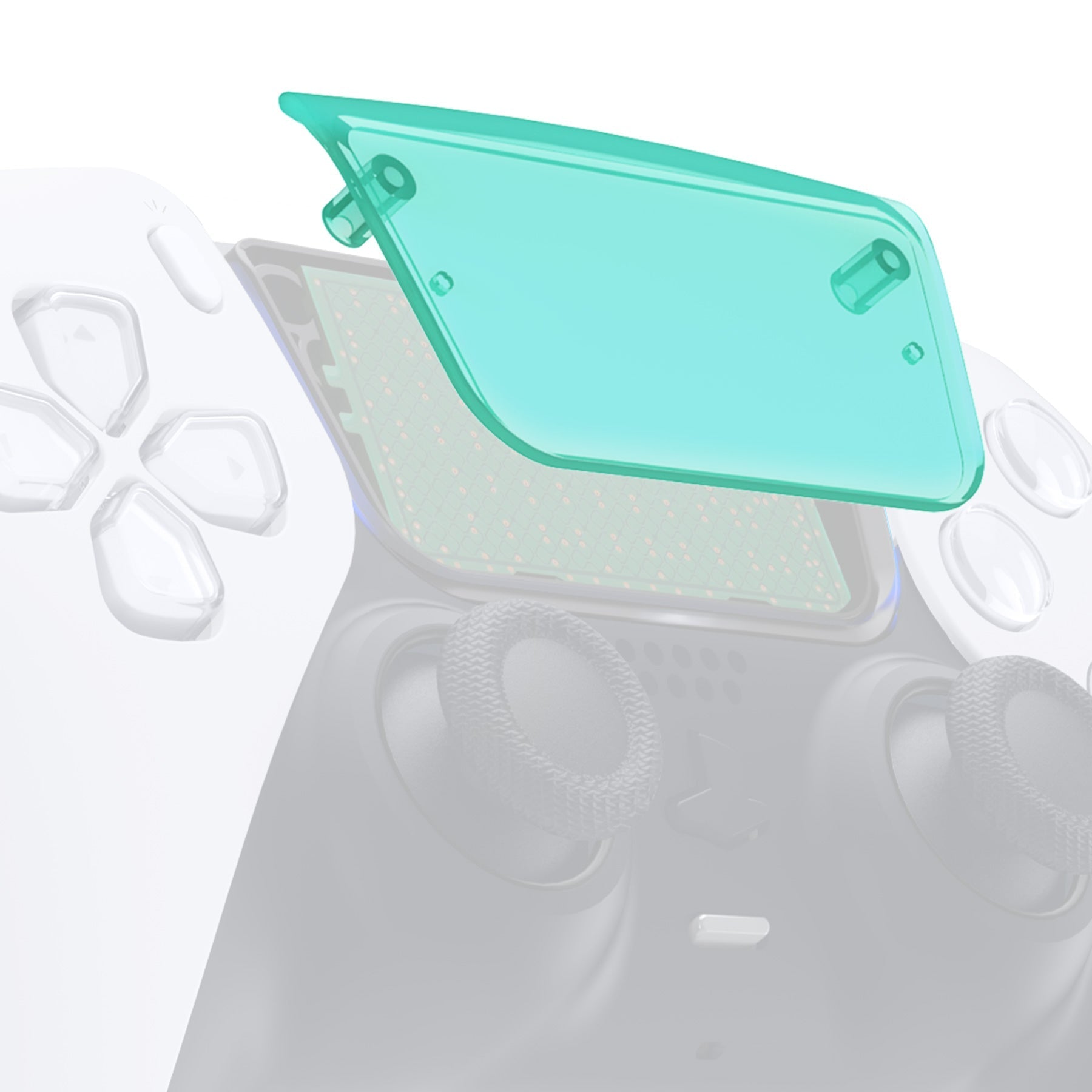 eXtremeRate Replacement Custom Touchpad Cover Compatible with PS5 Controller BDM-010/020/030/040/050/060 - Emerald Green eXtremeRate