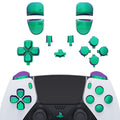 eXtremeRate Replacement Full Set Buttons Compatible with PS5 Edge Controller - Chameleon Green Purple eXtremeRate