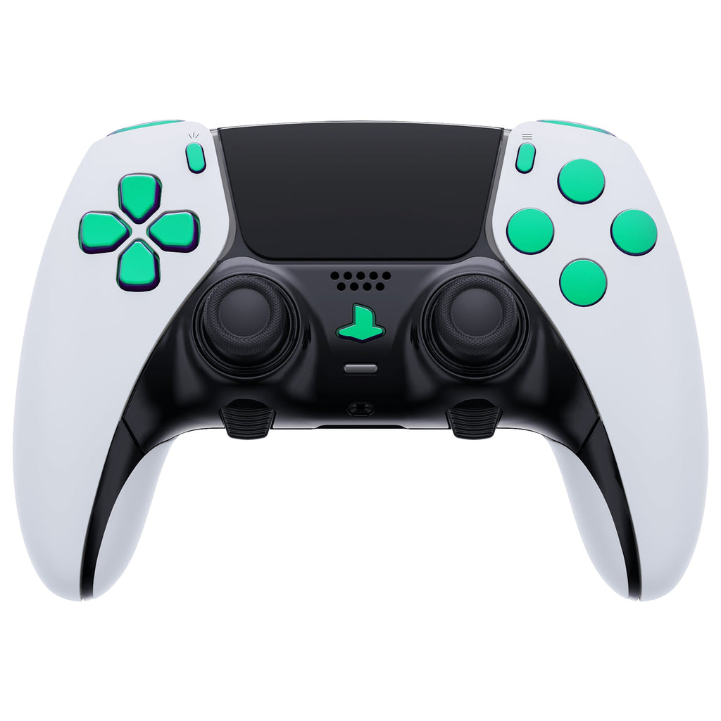 eXtremeRate Replacement Full Set Buttons Compatible with PS5 Edge Controller - Chameleon Green Purple eXtremeRate