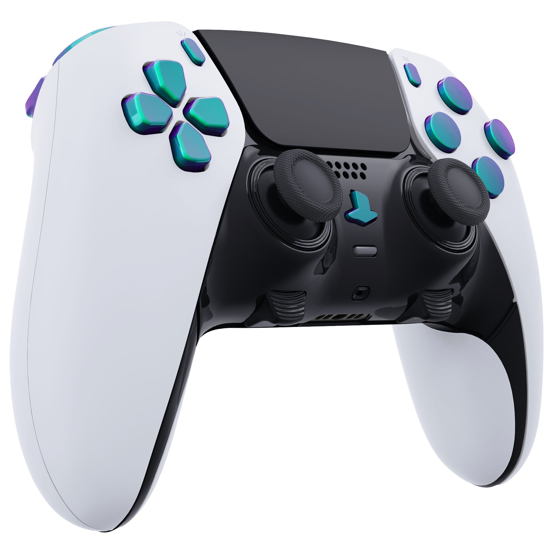 eXtremeRate Replacement Full Set Buttons Compatible with PS5 Edge Controller - Chameleon Green Purple eXtremeRate
