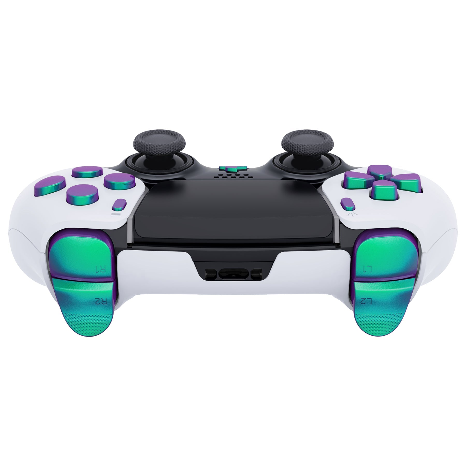 eXtremeRate Replacement Full Set Buttons Compatible with PS5 Edge Controller - Chameleon Green Purple eXtremeRate