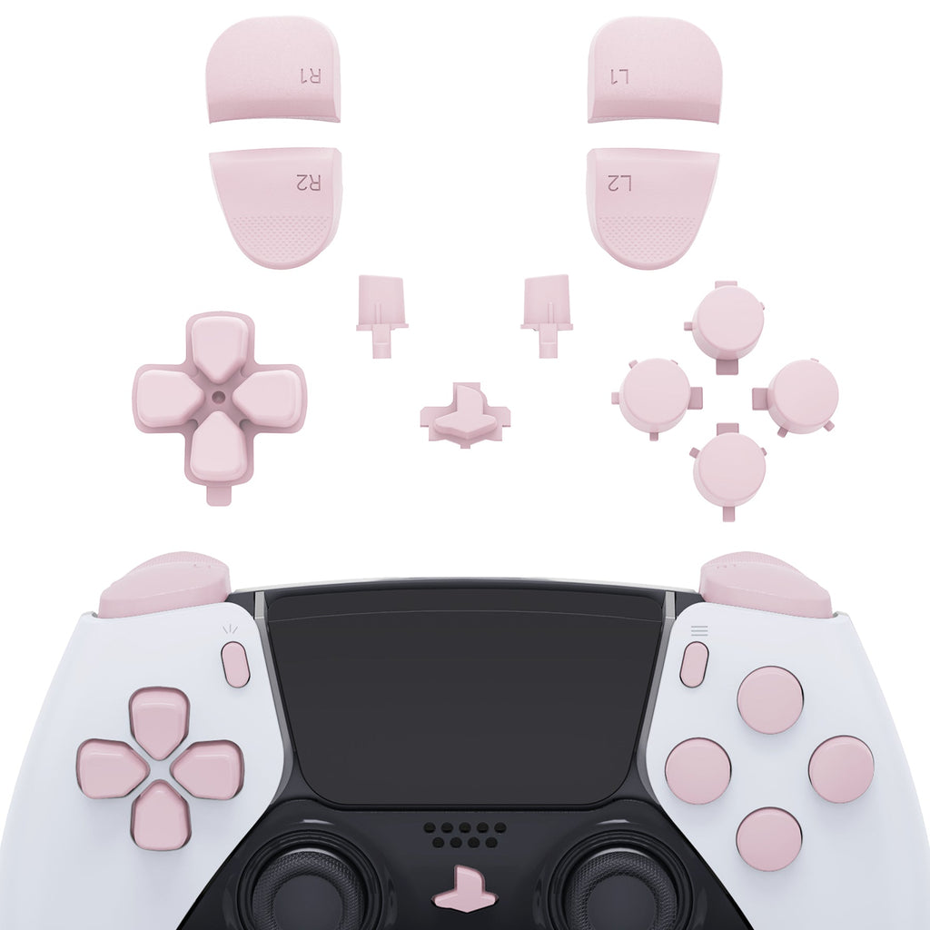 eXtremeRate Replacement Full Set Buttons Compatible with PS5 Edge Controller - Cherry Blossoms Pink eXtremeRate