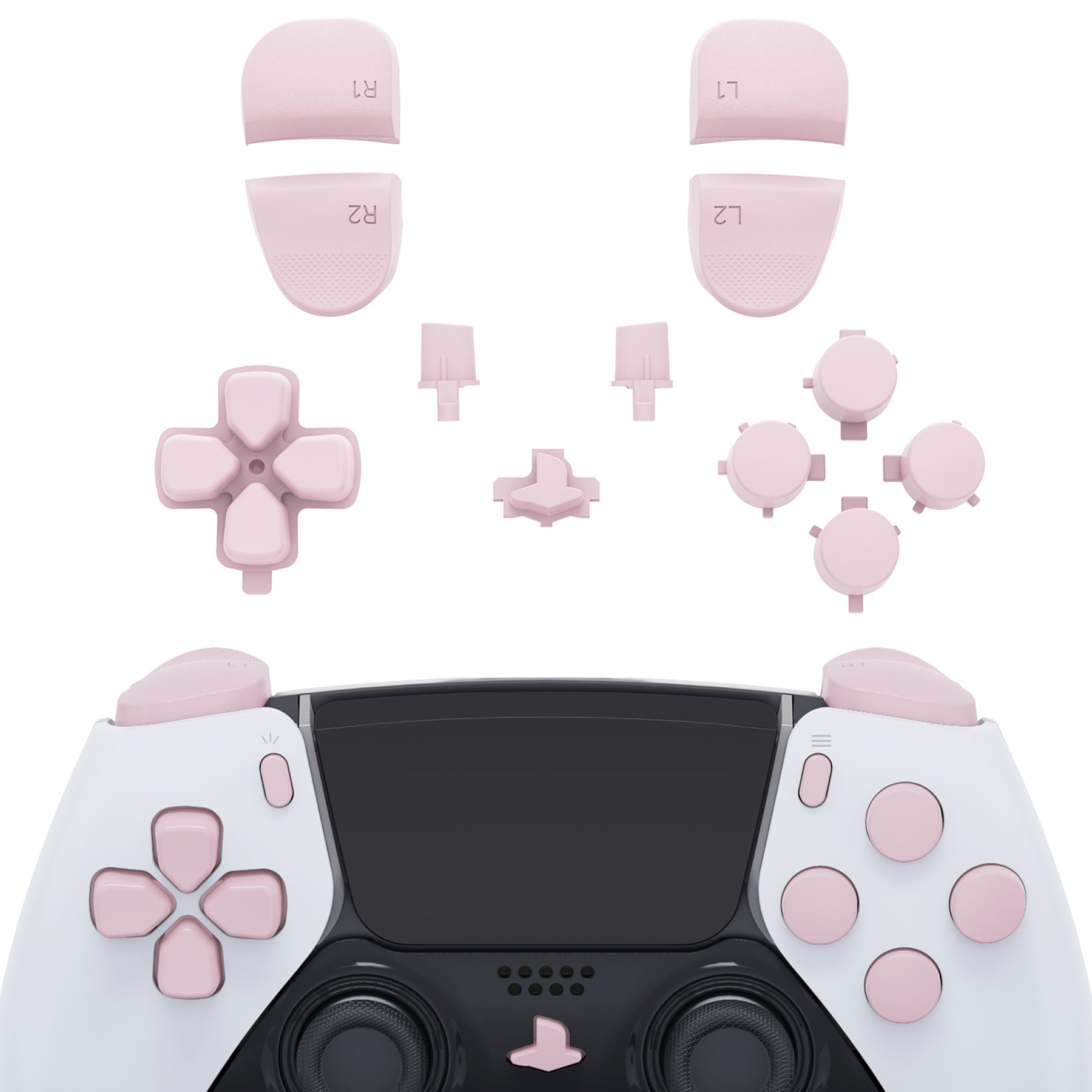 eXtremeRate Replacement Full Set Buttons Compatible with PS5 Edge Controller - Cherry Blossoms Pink eXtremeRate