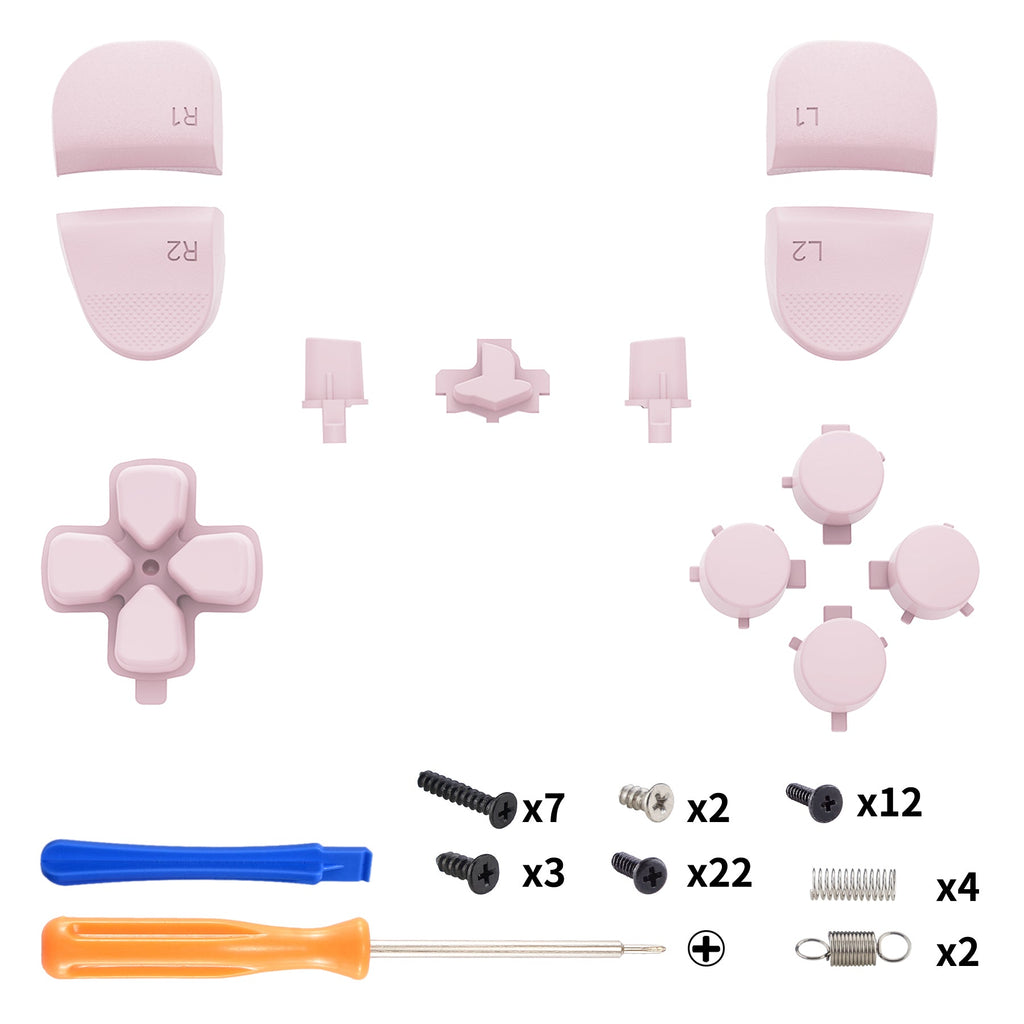 eXtremeRate Replacement Full Set Buttons Compatible with PS5 Edge Controller - Cherry Blossoms Pink eXtremeRate