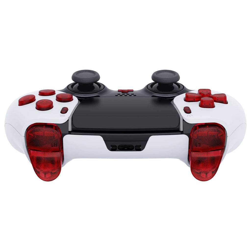 eXtremeRate Replacement Full Set Buttons Compatible with PS5 Edge Controller - Clear Red eXtremeRate