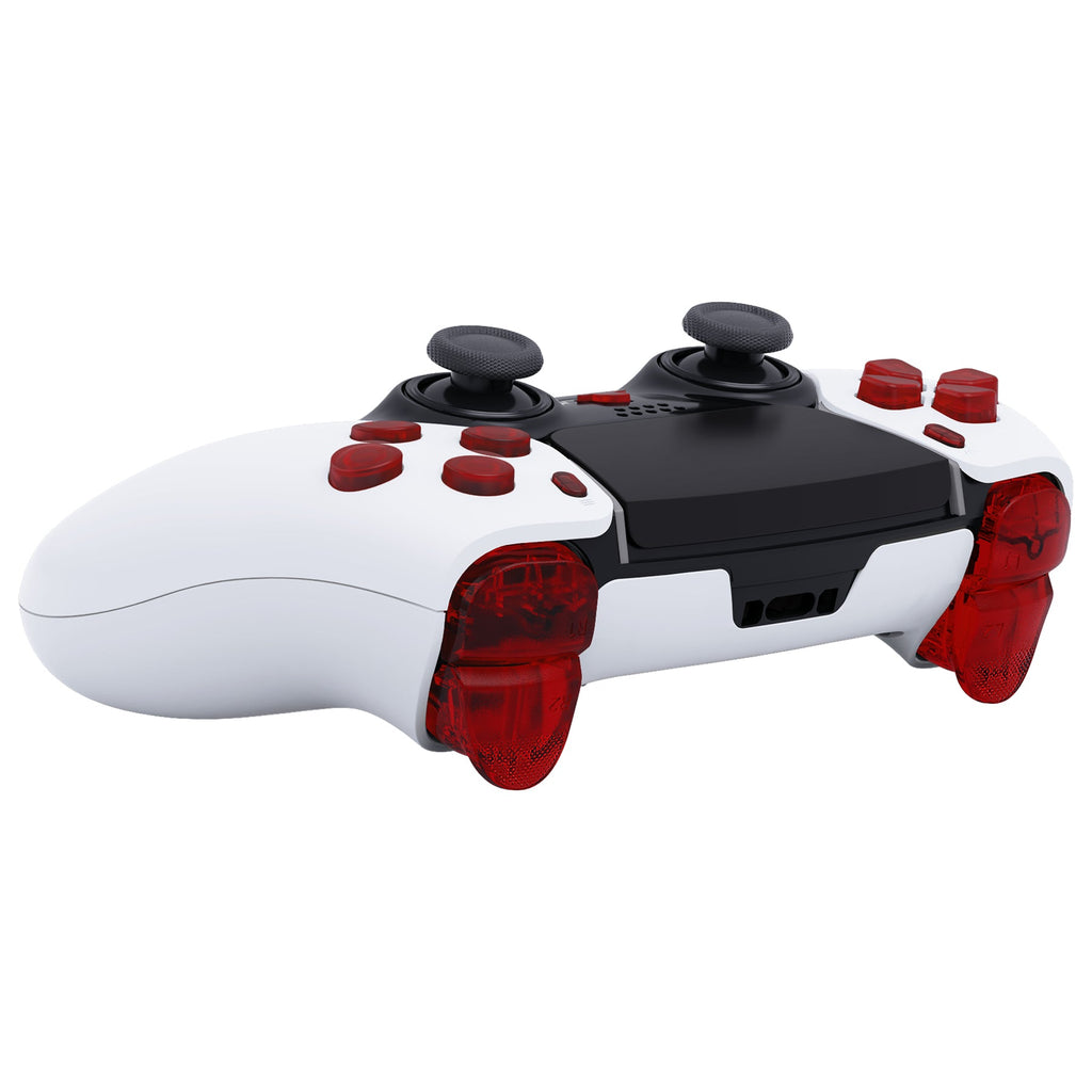 eXtremeRate Replacement Full Set Buttons Compatible with PS5 Edge Controller - Clear Red eXtremeRate