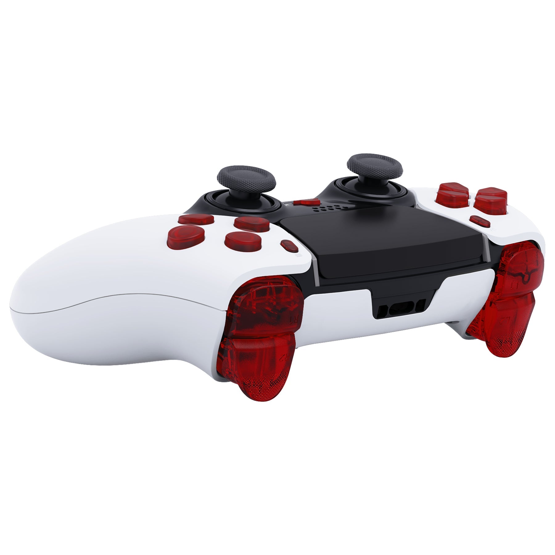 eXtremeRate Replacement Full Set Buttons Compatible with PS5 Edge Controller - Clear Red eXtremeRate