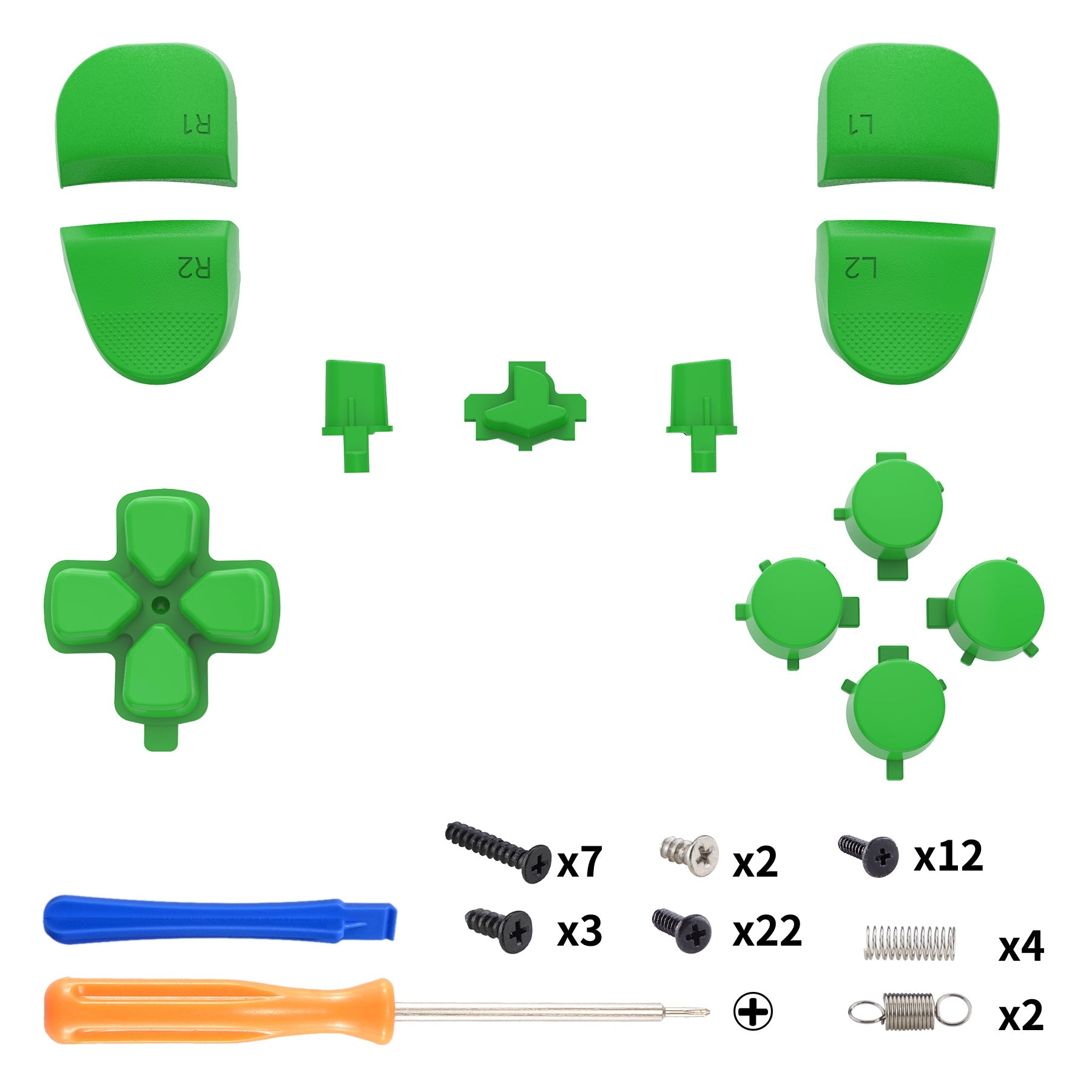 eXtremeRate Replacement Full Set Buttons Compatible with PS5 Edge Controller - Green eXtremeRate