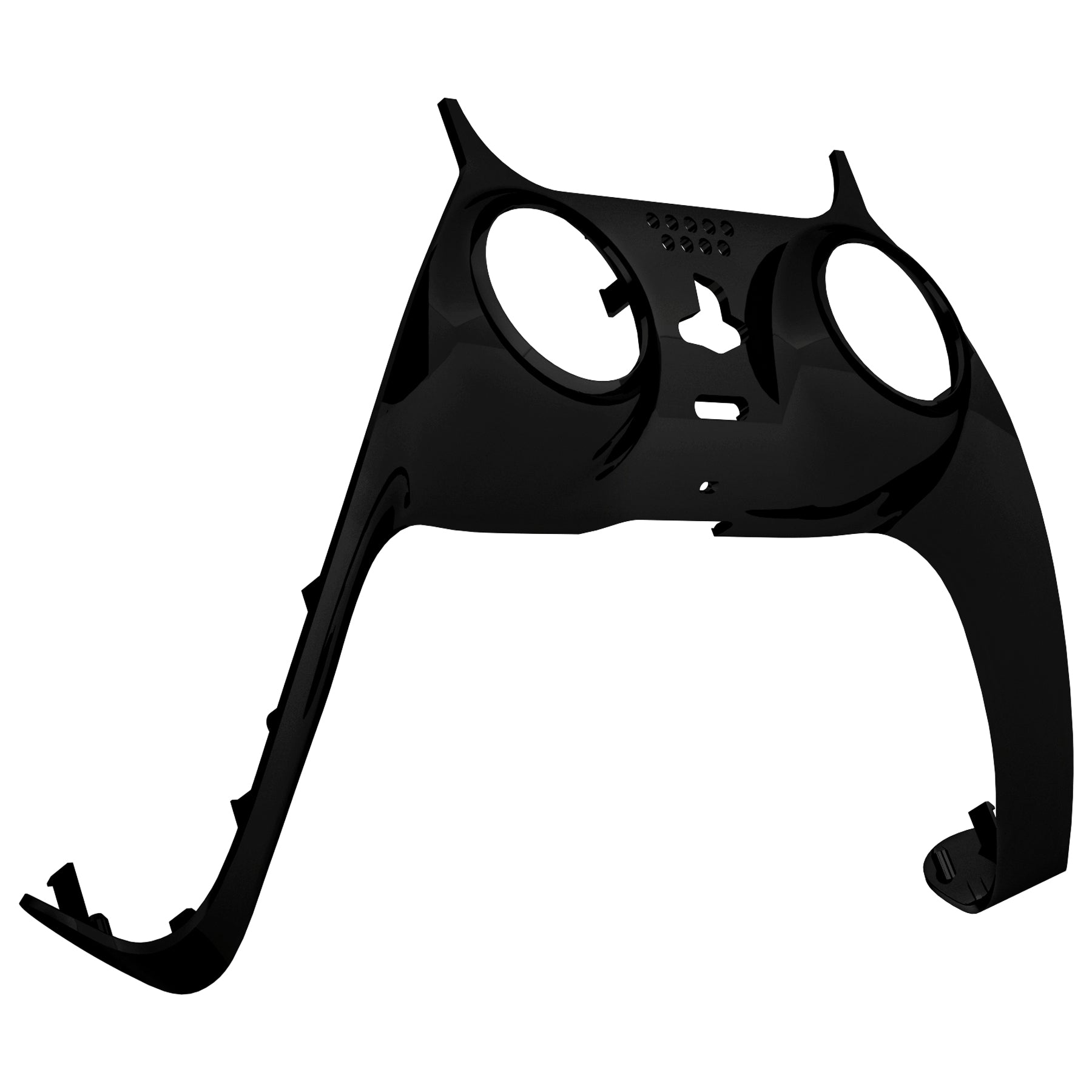eXtremeRate Replacement Decorative Trim Shell with Accent Rings Compatible with PS5 Controller BDM-010/020/030/040/050 - Chrome Black eXtremeRate