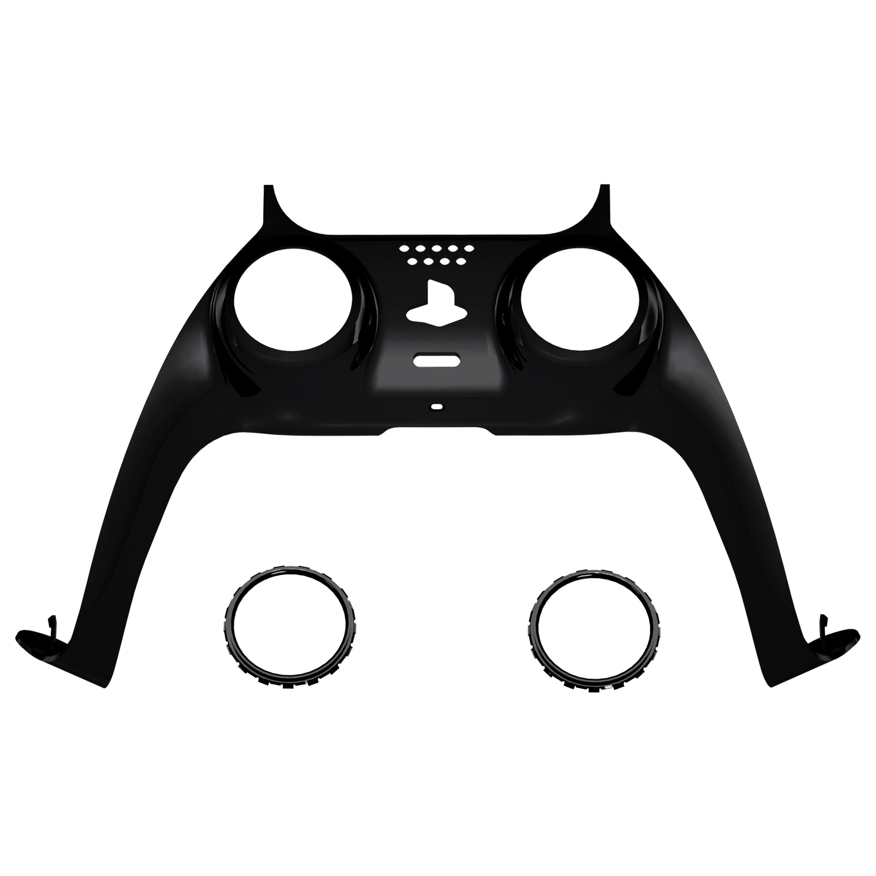 eXtremeRate Replacement Decorative Trim Shell with Accent Rings Compatible with PS5 Controller BDM-010/020/030/040/050 - Chrome Black eXtremeRate