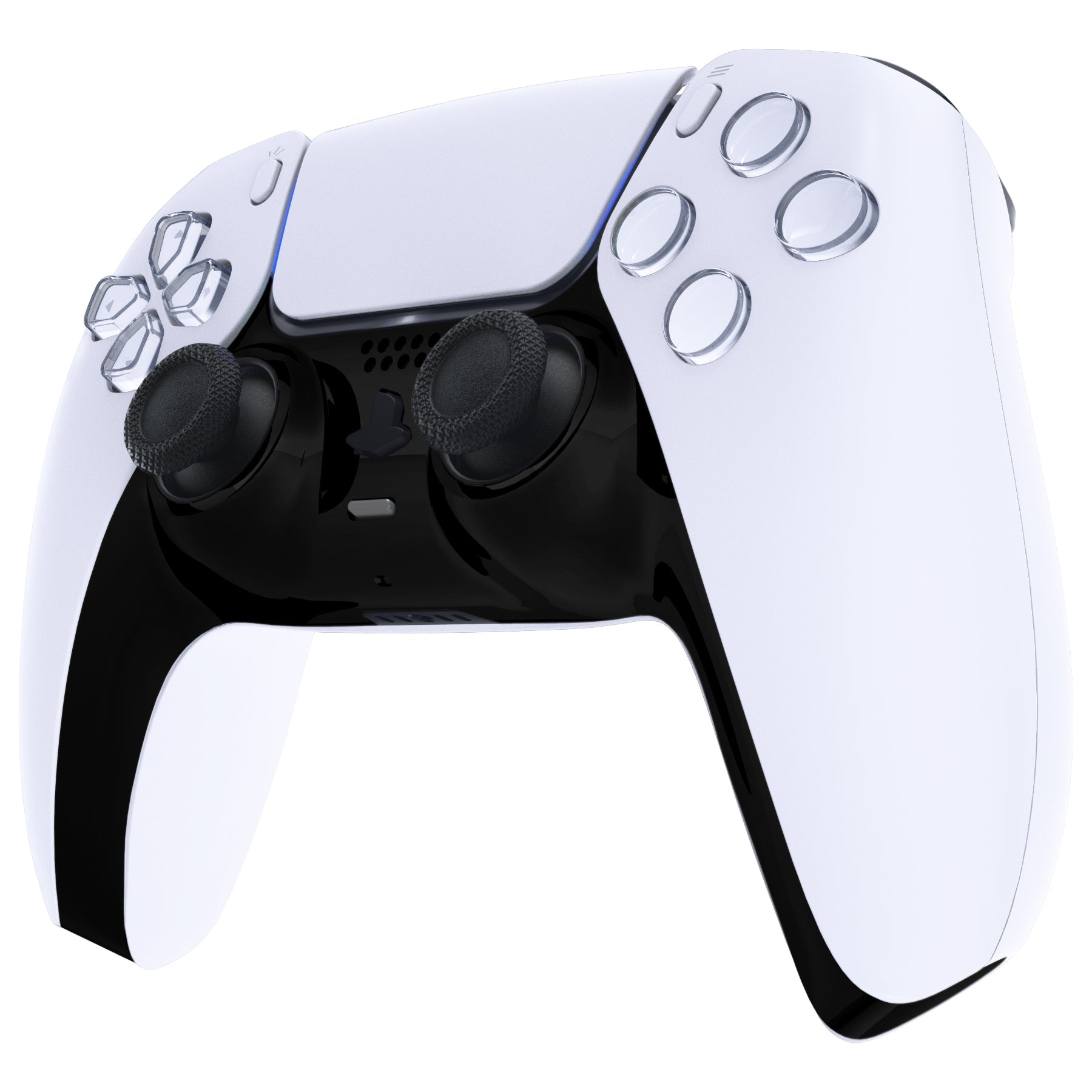 eXtremeRate Replacement Decorative Trim Shell with Accent Rings Compatible with PS5 Controller BDM-010/020/030/040/050 - Chrome Black eXtremeRate