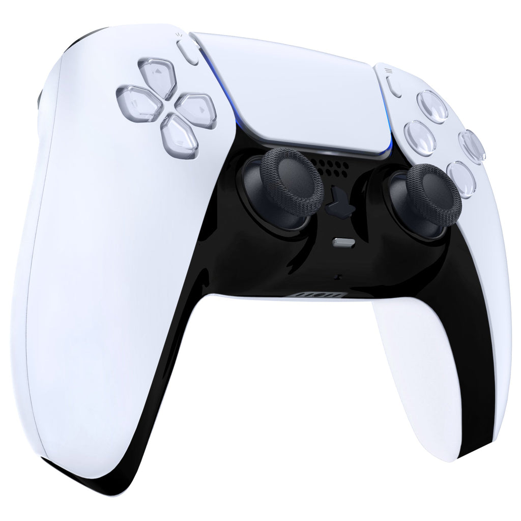 eXtremeRate Replacement Decorative Trim Shell with Accent Rings Compatible with PS5 Controller BDM-010/020/030/040/050 - Chrome Black eXtremeRate