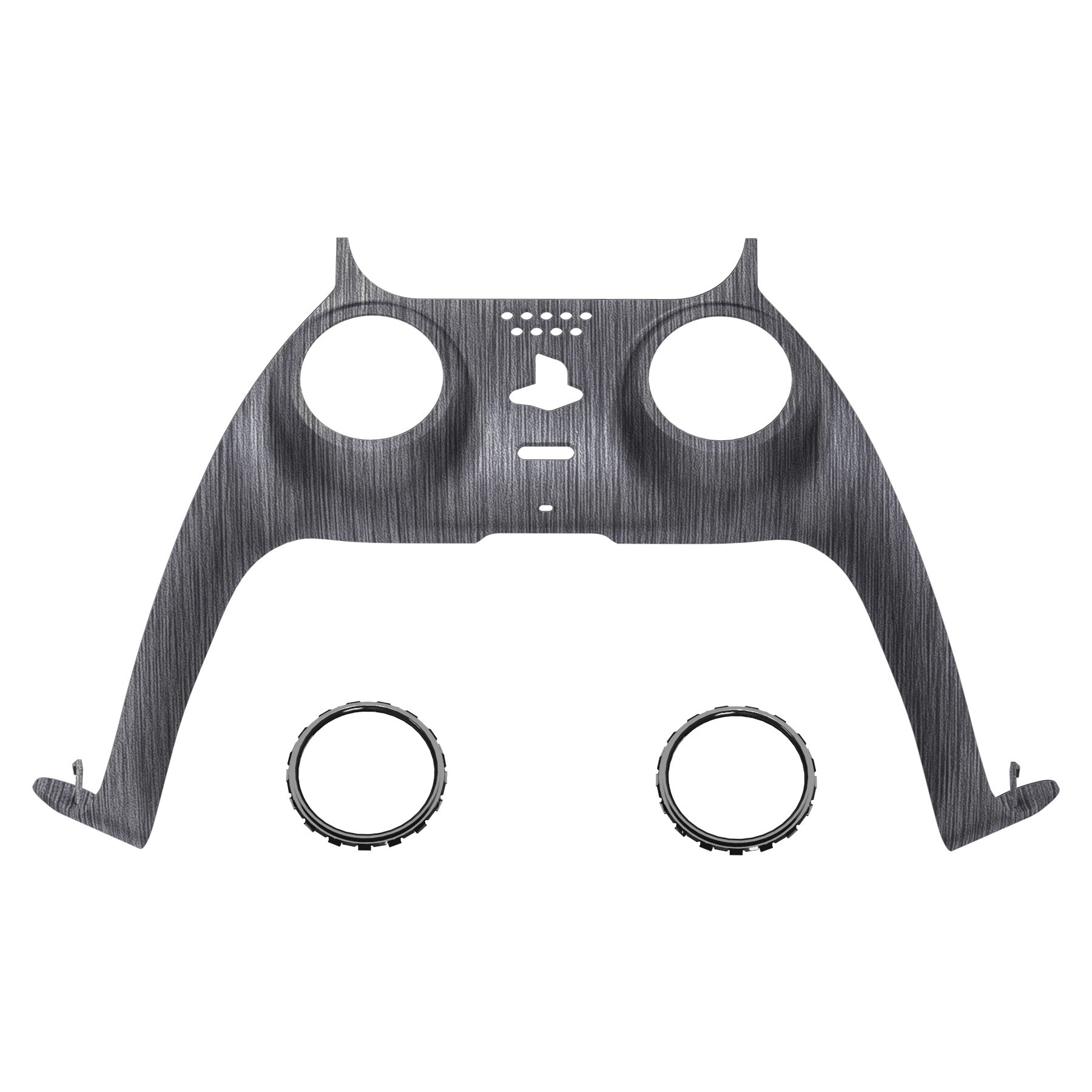 eXtremeRate Replacement Decorative Trim Shell with Accent Rings Compatible with PS5 Controller BDM-010/020/030/040/050 - Brushed Silver eXtremeRate