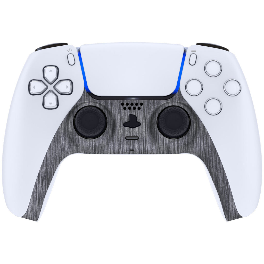 eXtremeRate Replacement Decorative Trim Shell with Accent Rings Compatible with PS5 Controller BDM-010/020/030/040/050 - Brushed Silver eXtremeRate