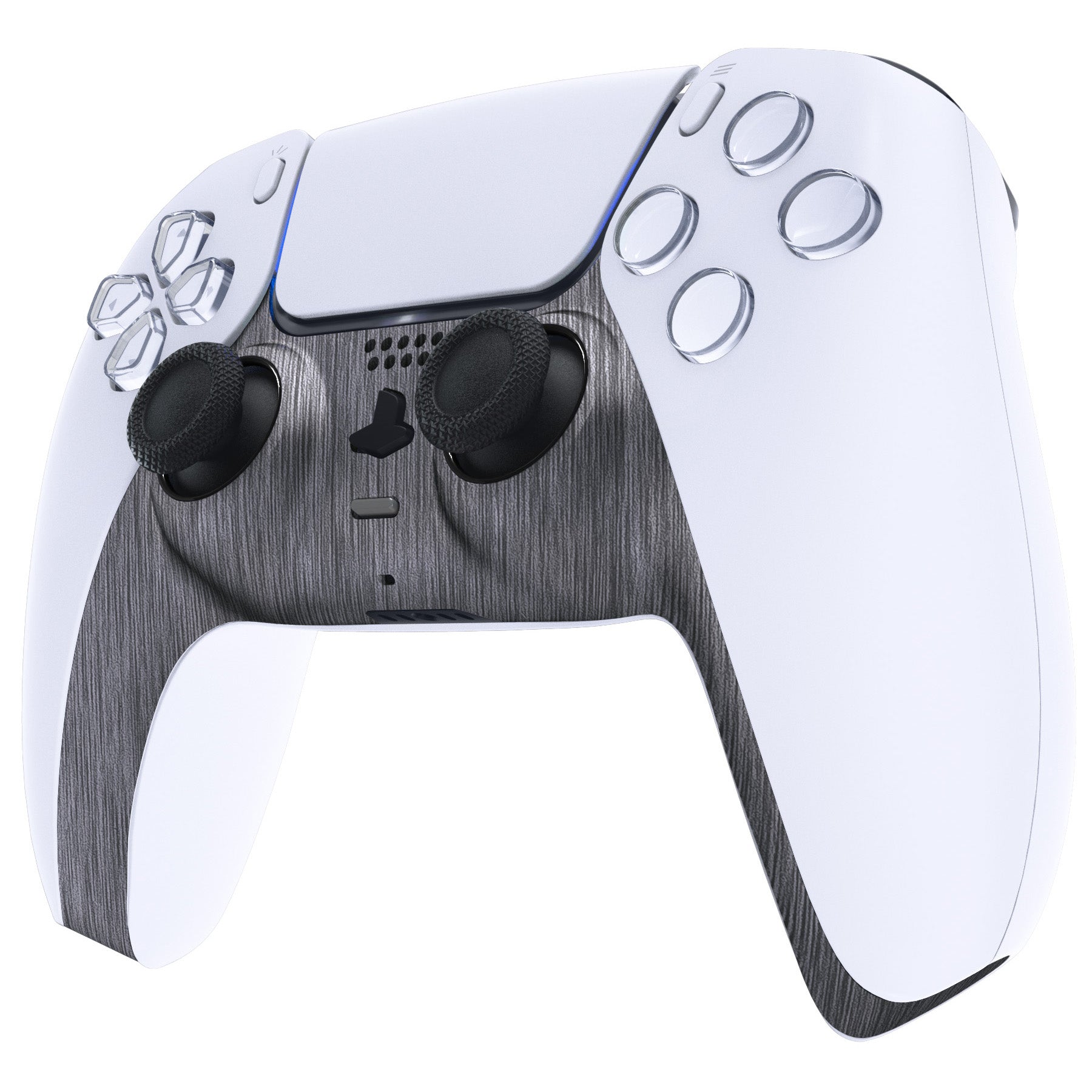 eXtremeRate Replacement Decorative Trim Shell with Accent Rings Compatible with PS5 Controller BDM-010/020/030/040/050 - Brushed Silver eXtremeRate