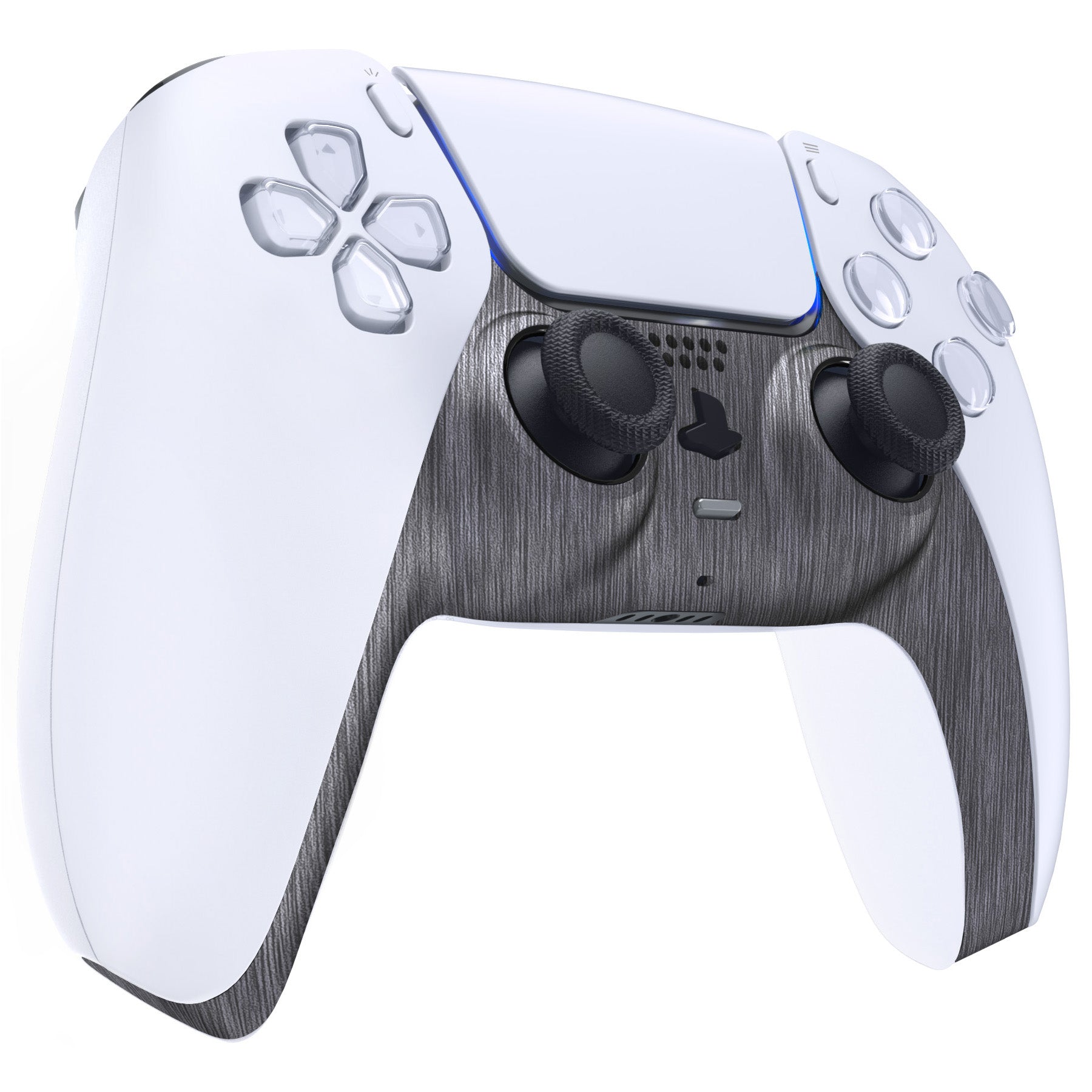 eXtremeRate Replacement Decorative Trim Shell with Accent Rings Compatible with PS5 Controller BDM-010/020/030/040/050 - Brushed Silver eXtremeRate