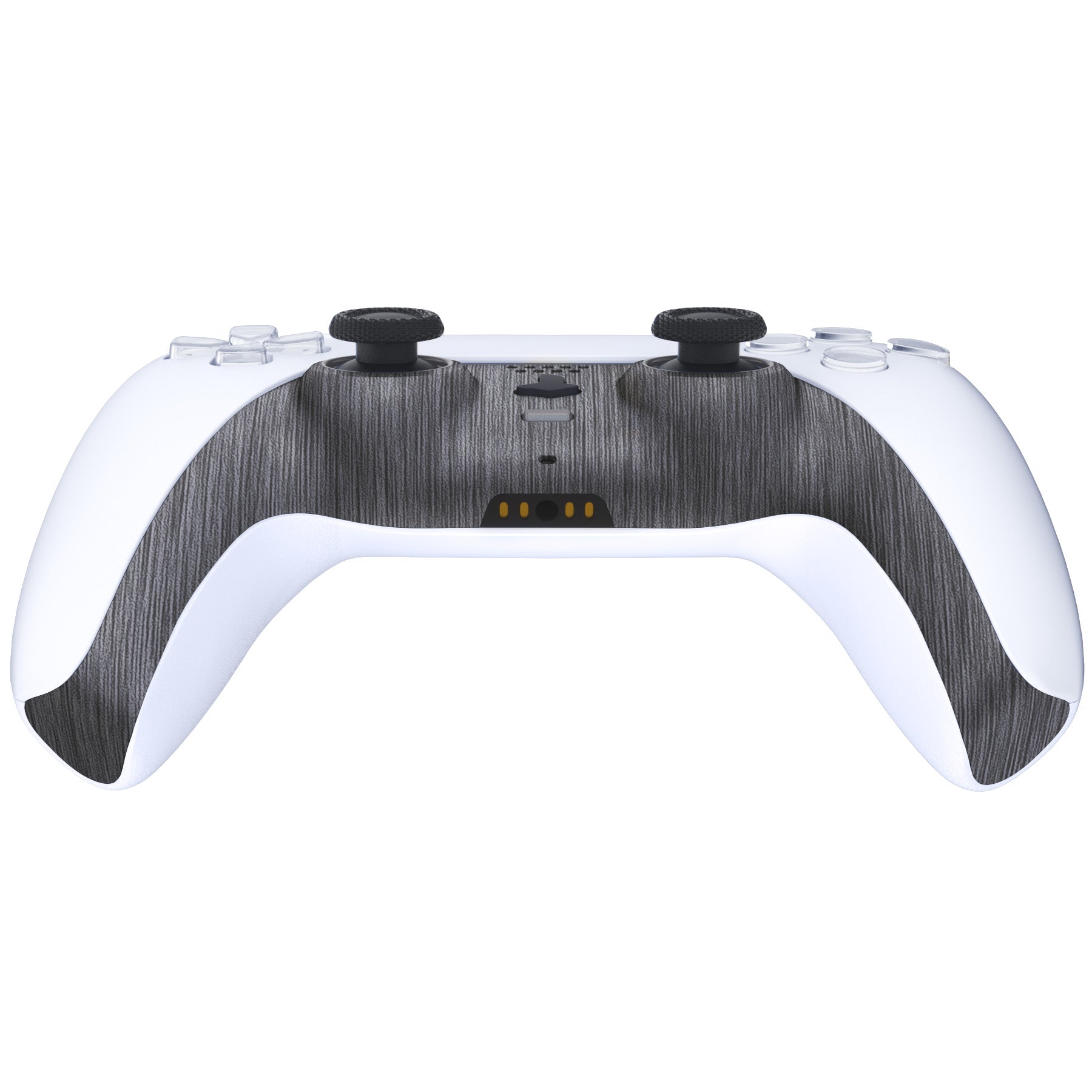eXtremeRate Replacement Decorative Trim Shell with Accent Rings Compatible with PS5 Controller BDM-010/020/030/040/050 - Brushed Silver eXtremeRate