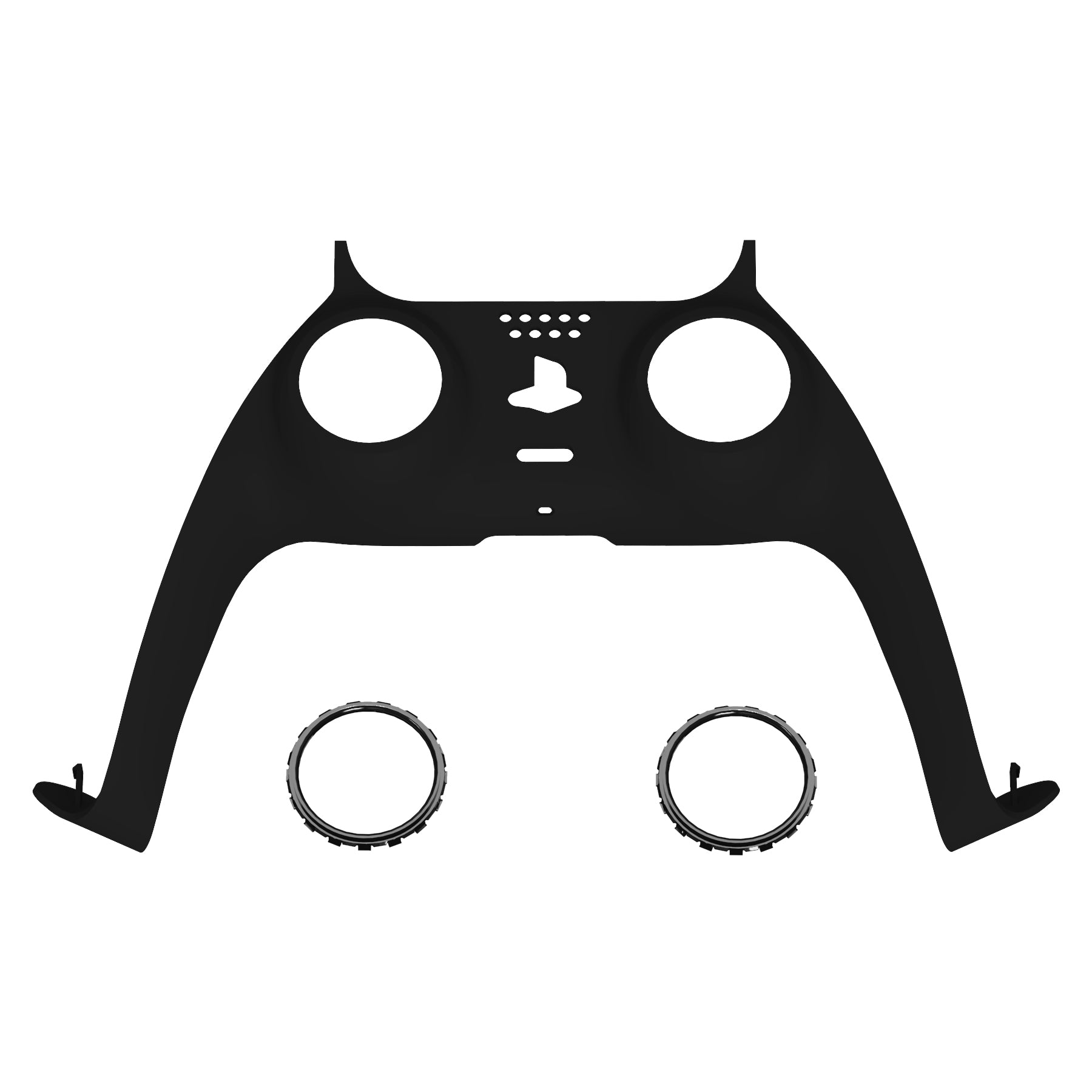 eXtremeRate Replacement Decorative Trim Shell with Accent Rings Compatible with PS5 Controller BDM-010/020/030/040/050 - Black eXtremeRate