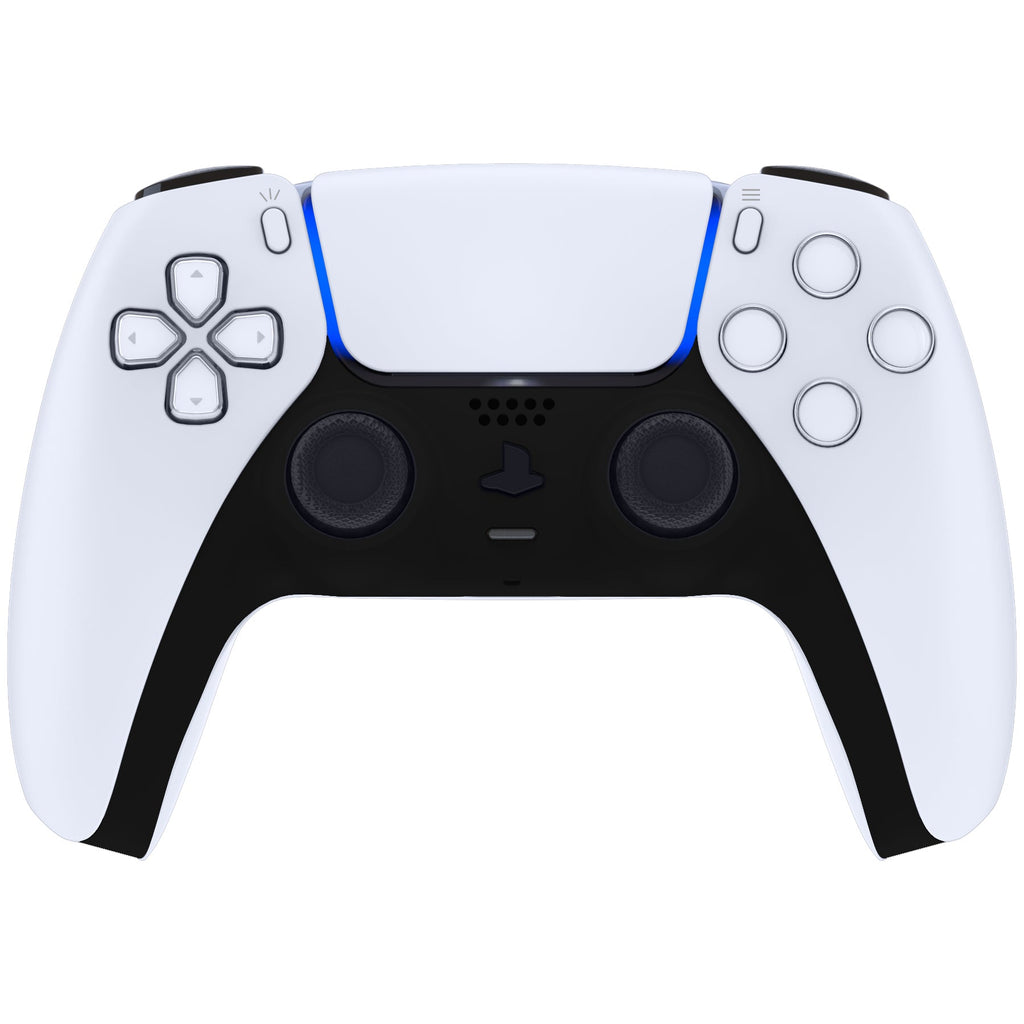 eXtremeRate Replacement Decorative Trim Shell with Accent Rings Compatible with PS5 Controller BDM-010/020/030/040/050 - Black eXtremeRate