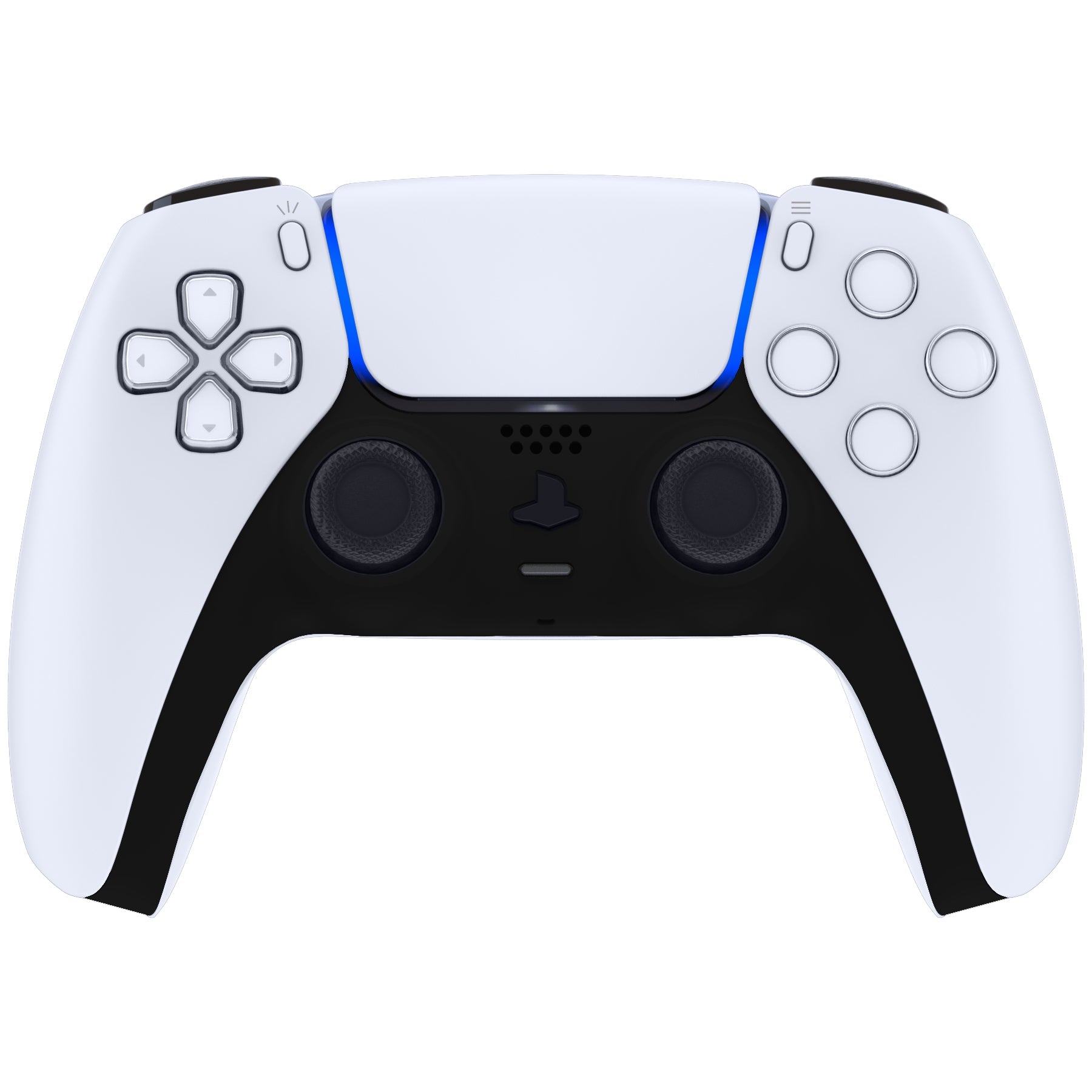 eXtremeRate Replacement Decorative Trim Shell with Accent Rings Compatible with PS5 Controller BDM-010/020/030/040/050 - Black eXtremeRate