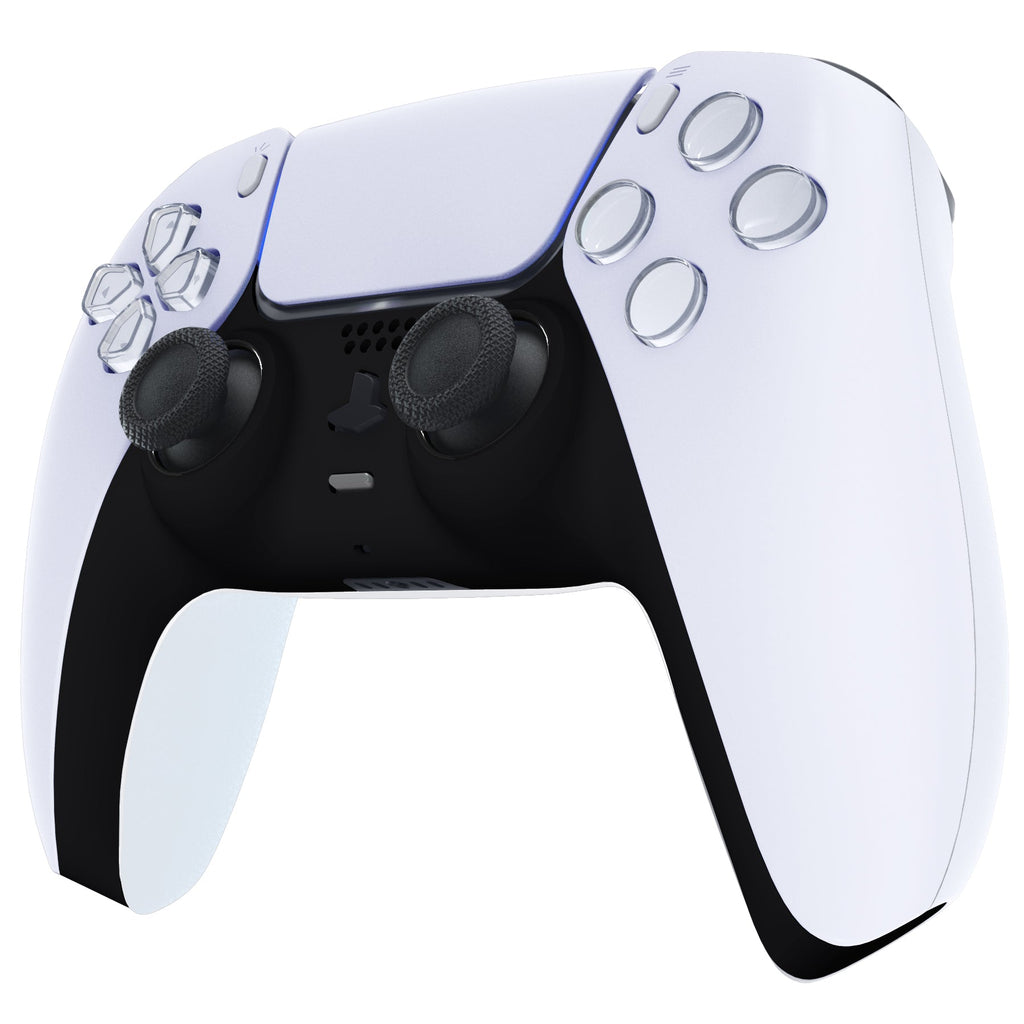 eXtremeRate Replacement Decorative Trim Shell with Accent Rings Compatible with PS5 Controller BDM-010/020/030/040/050 - Black eXtremeRate